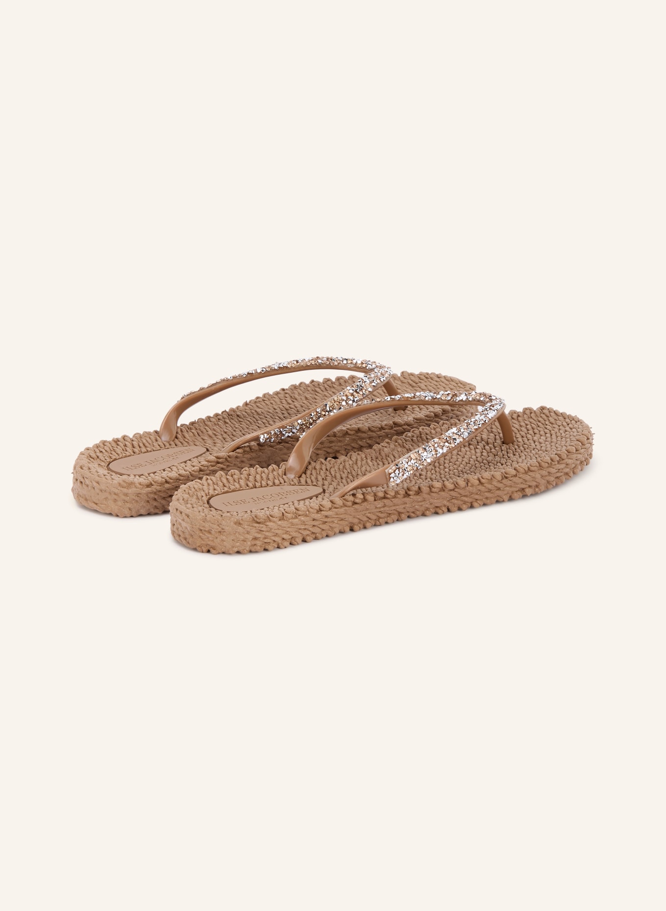 ILSE JACOBSEN Zehentrenner CHEERFUL03G mit Schmucksteinen: BRAUN / SILBER