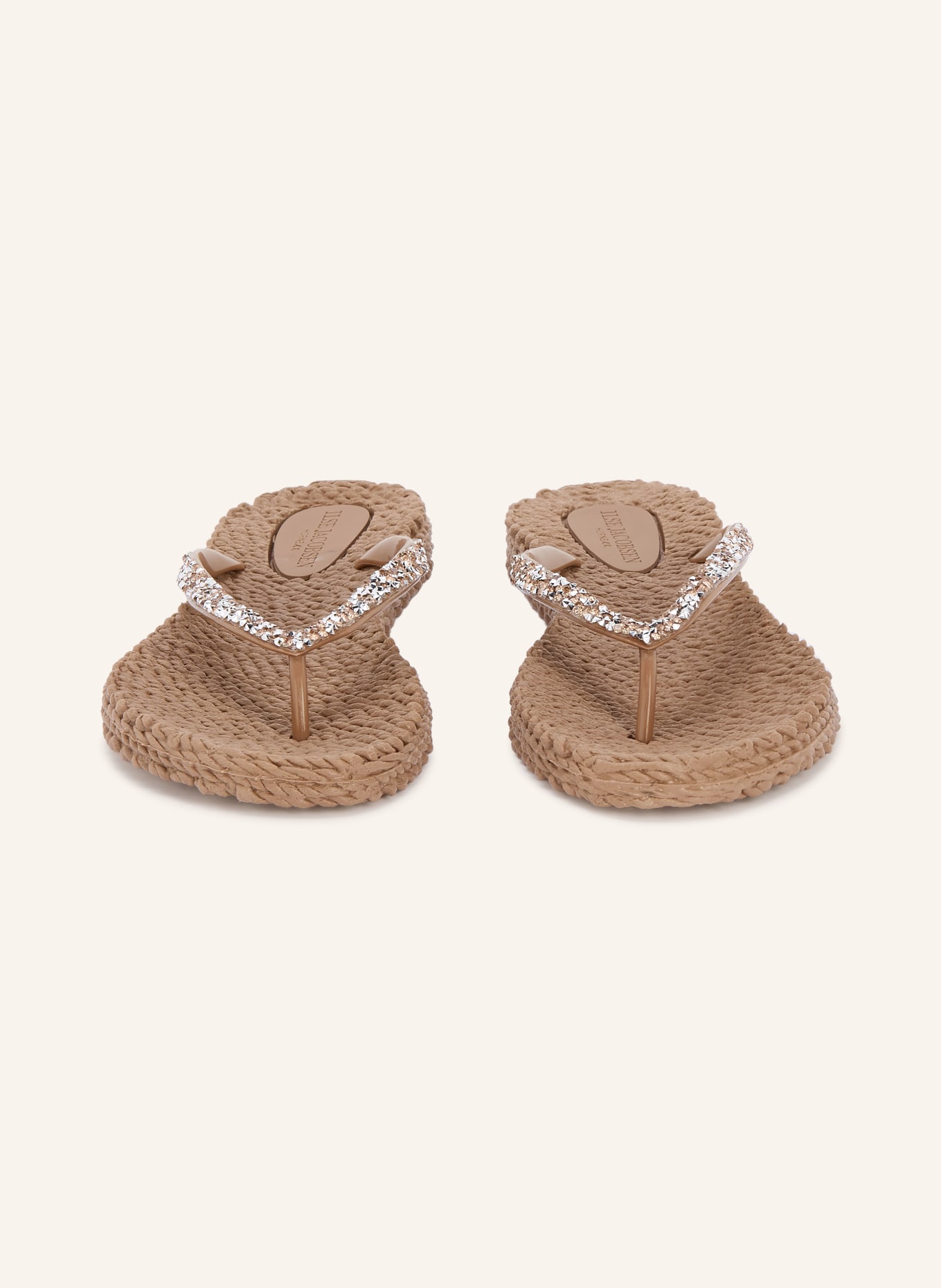 ILSE JACOBSEN Zehentrenner CHEERFUL03G mit Schmucksteinen: BRAUN / SILBER