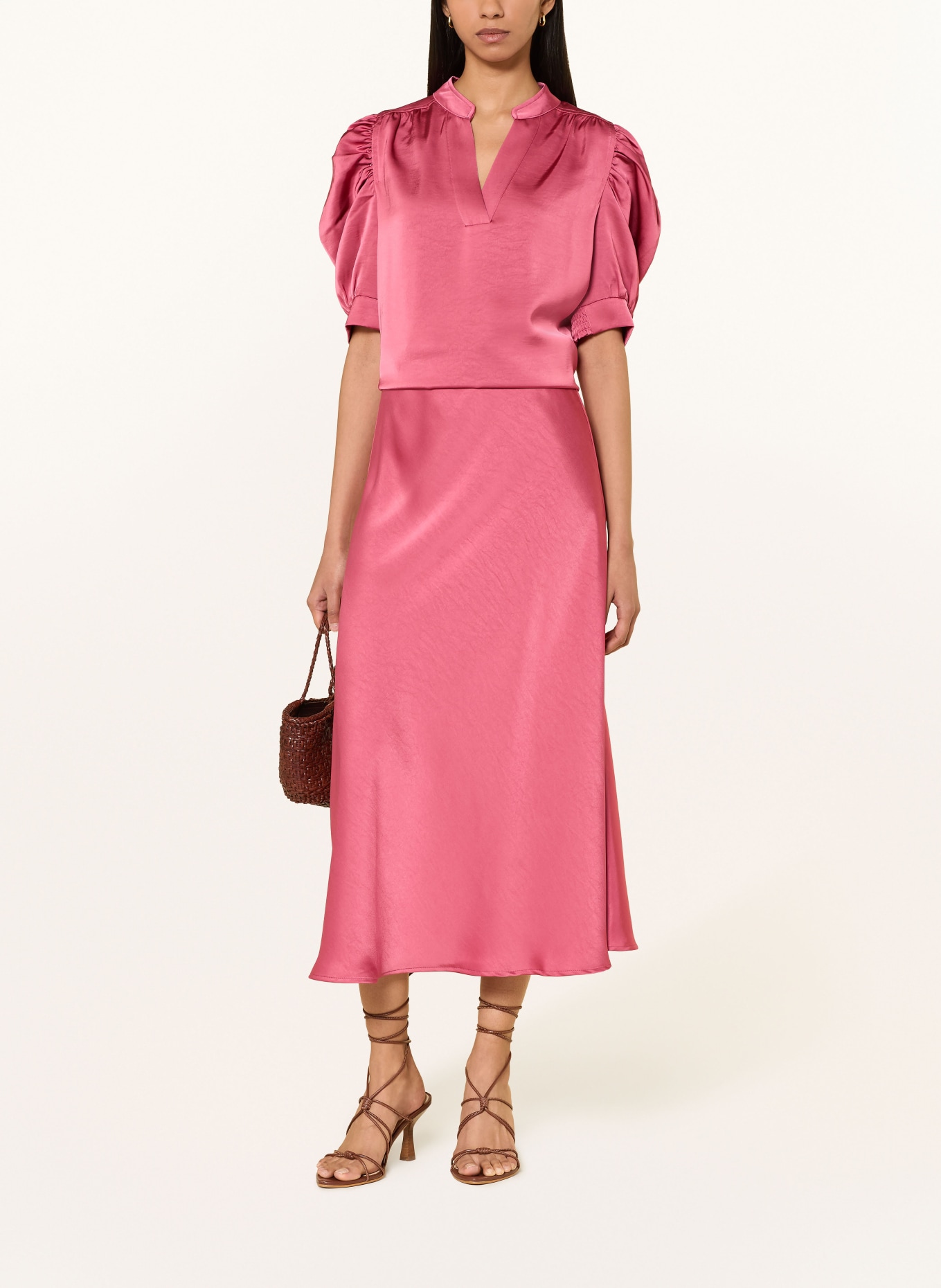 NEO NOIR Satijnen rok BOVARY: LICHTROOD