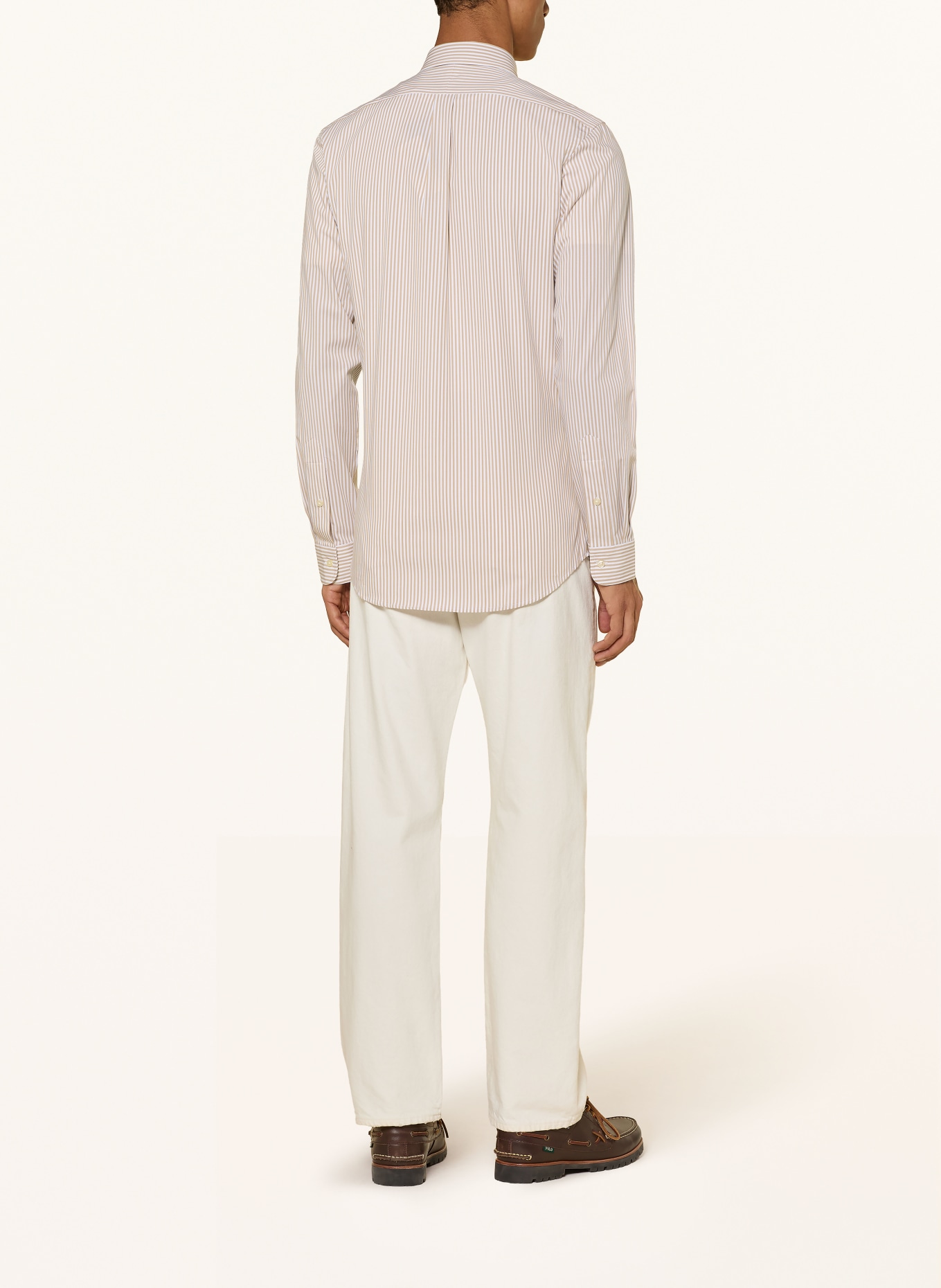 POLO RALPH LAUREN Hemd Slim Fit: BEIGE / WEISS