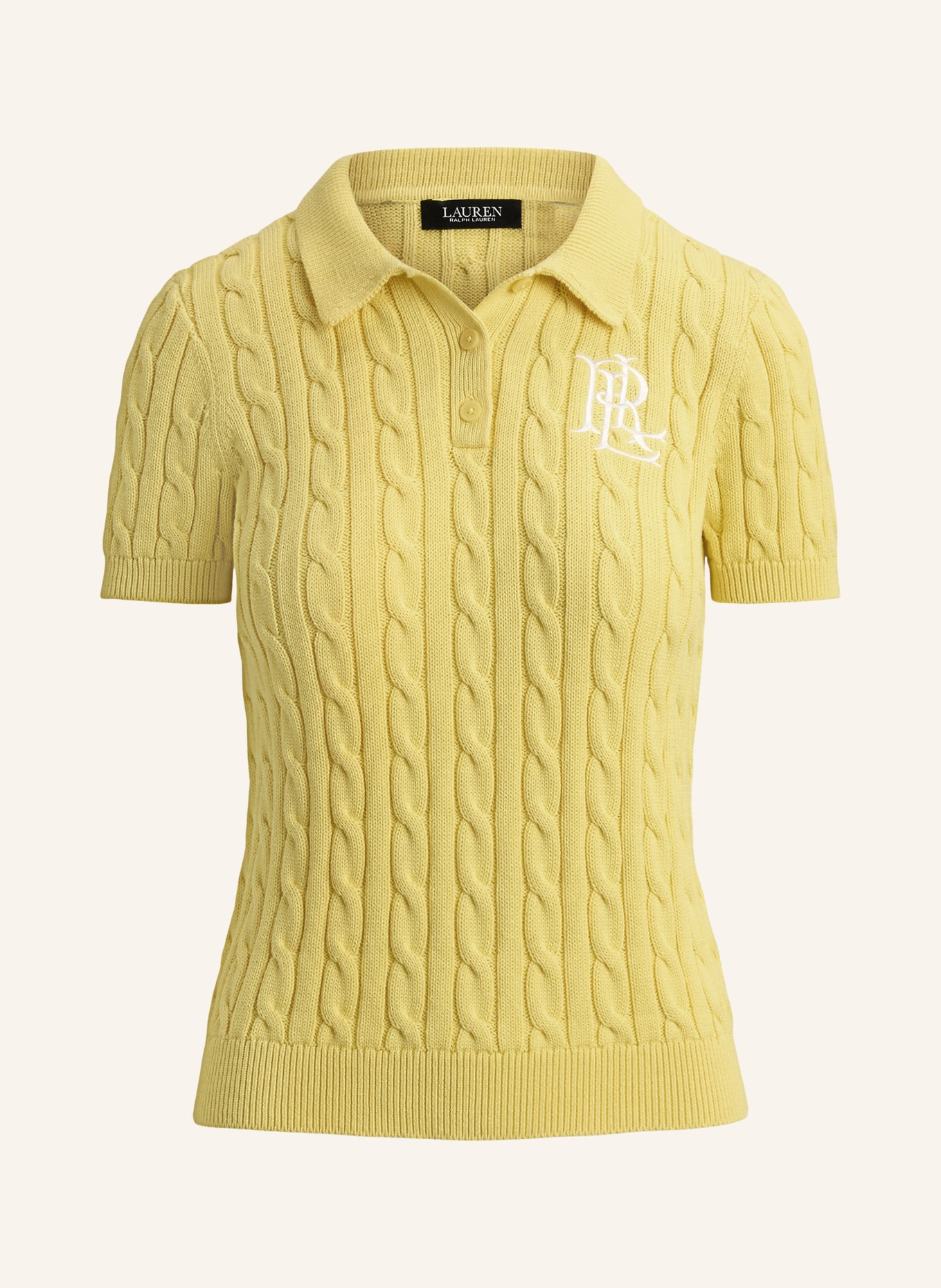 LAUREN RALPH LAUREN Strick-Poloshirt: GELB