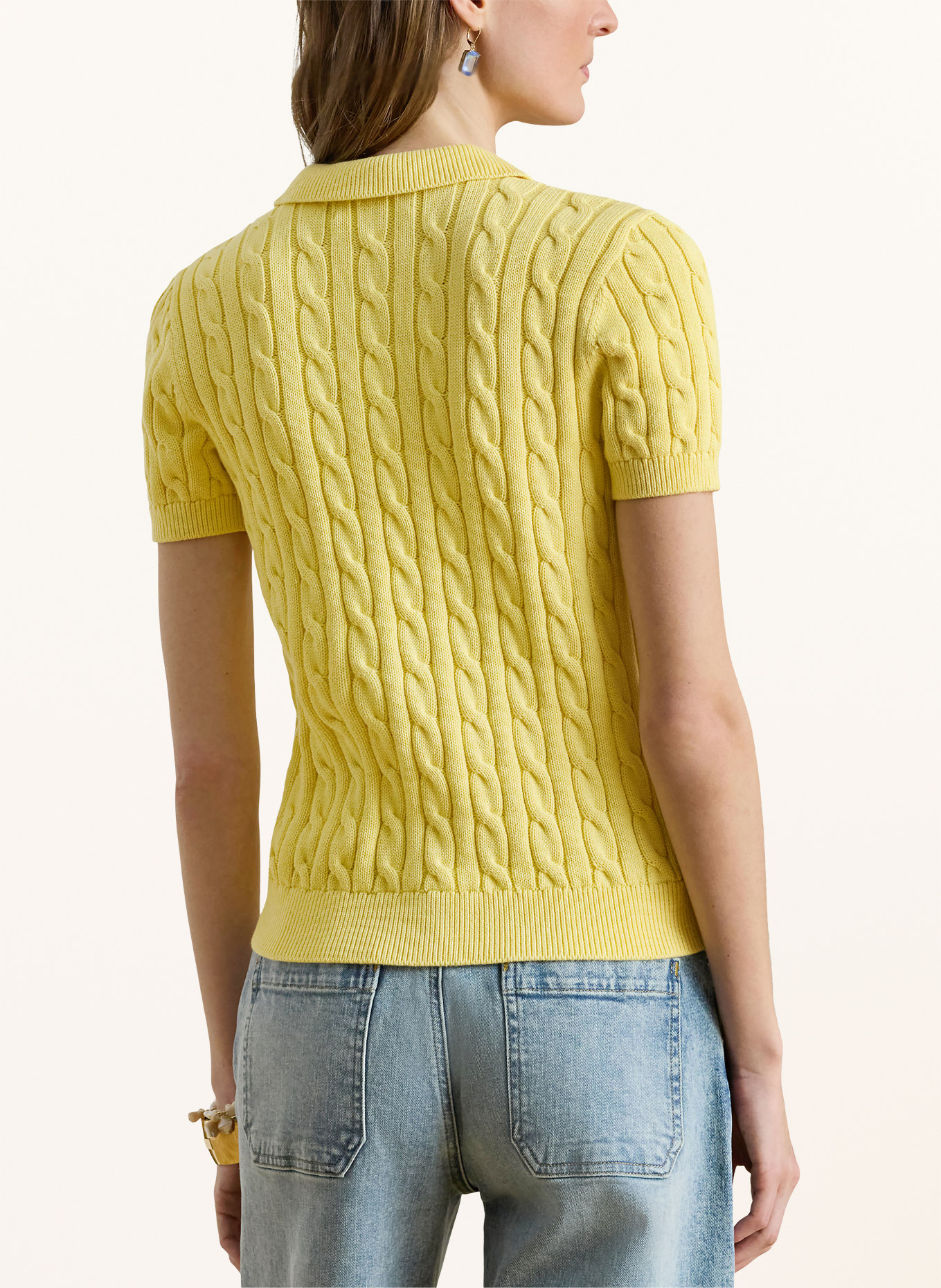 LAUREN RALPH LAUREN Strick-Poloshirt: GELB