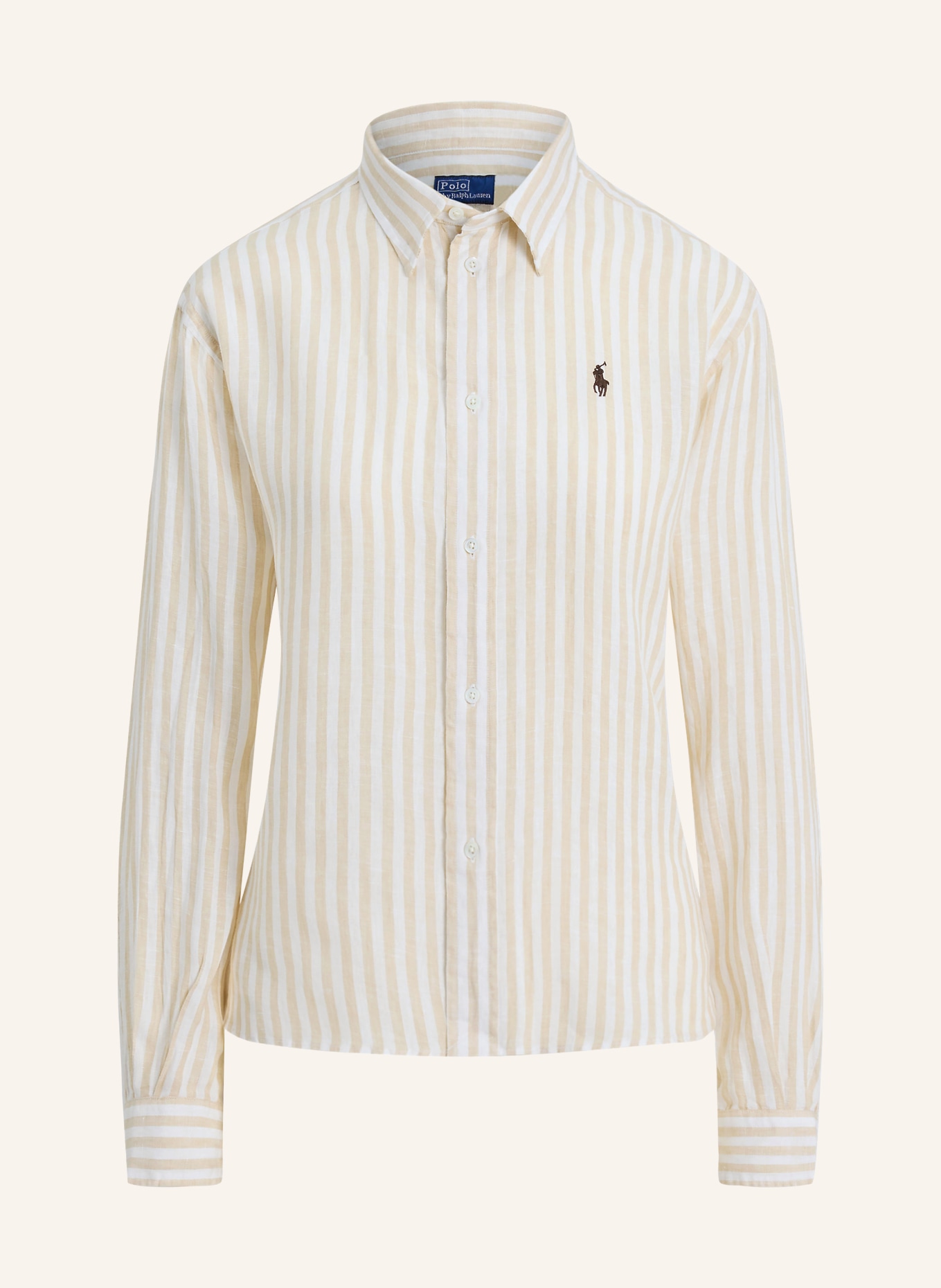 POLO RALPH LAUREN Linnen overhemdblouse: BEIGE / CRÈME
