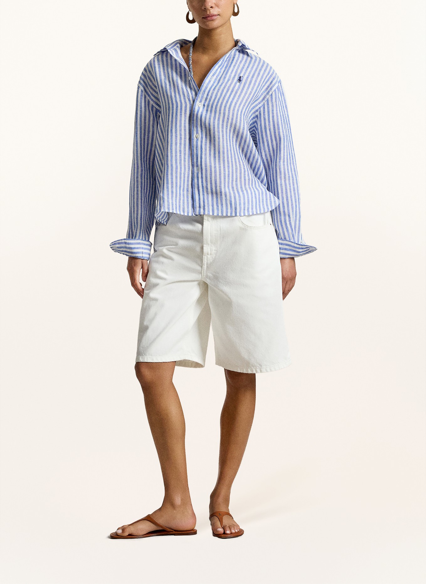 POLO RALPH LAUREN Koszula z lnu: NIEBIESKI / BIAŁY