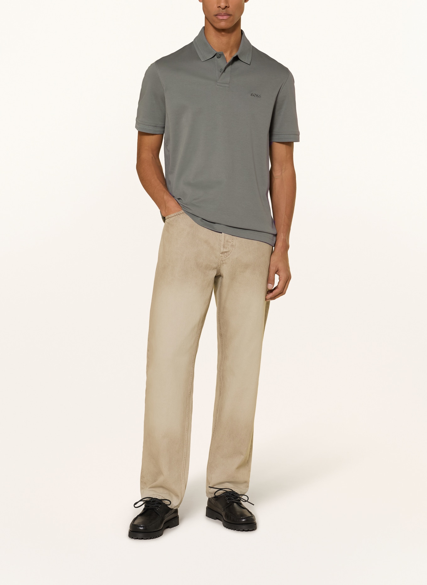 BOSS Jersey polo shirt PE: TAUPE