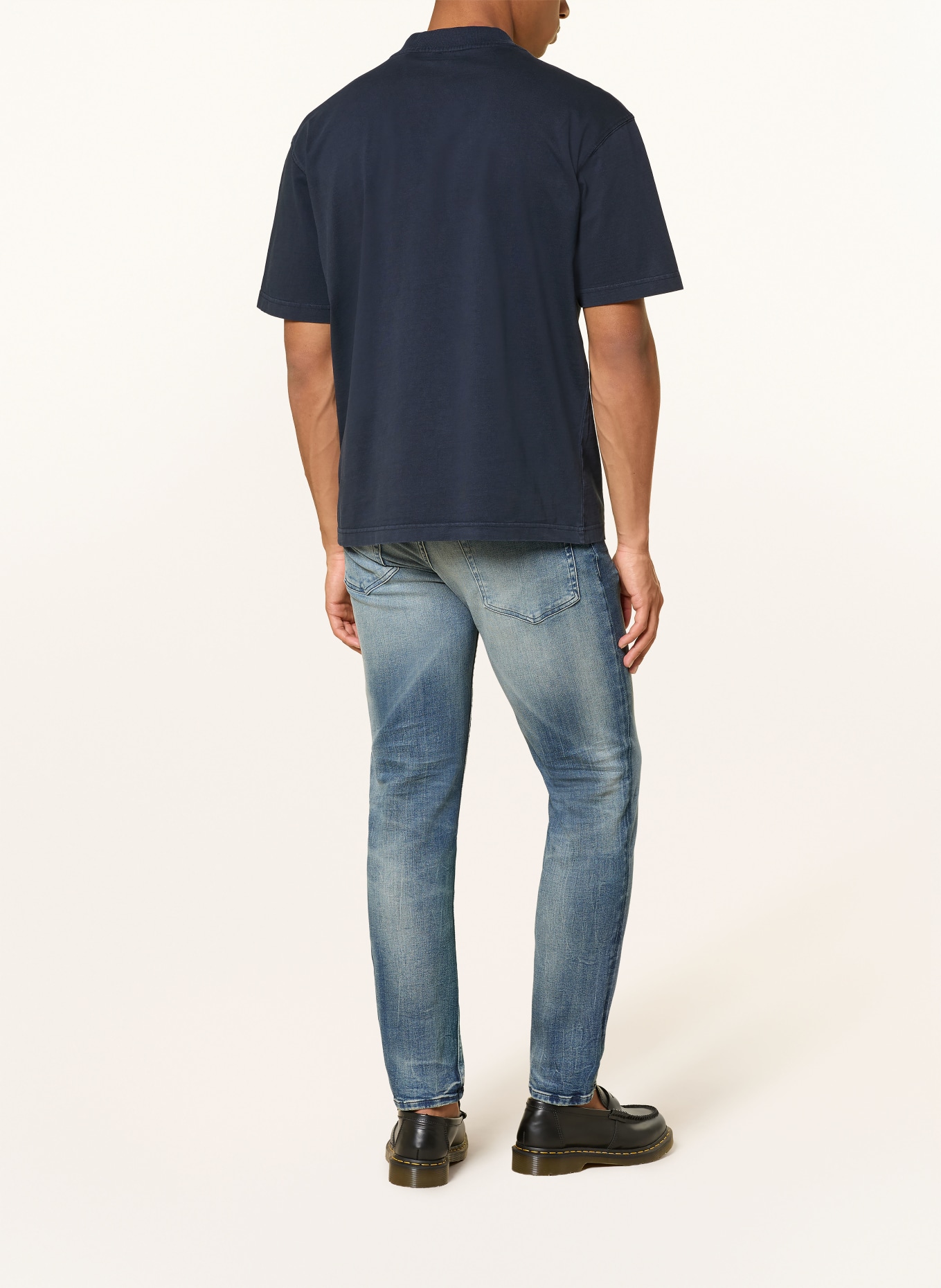 BOSS T-shirt DYE: BLEU FONCÉ