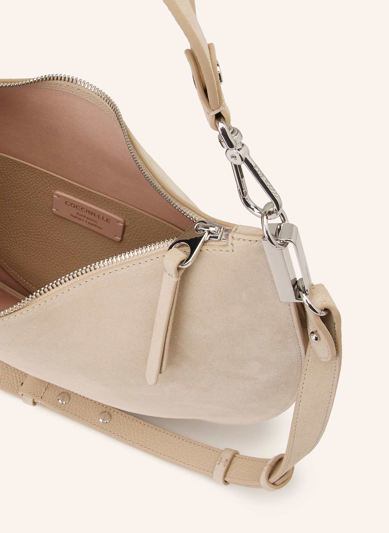 COCCINELLE sac hobo: MARRON CLAIR / ARGENT