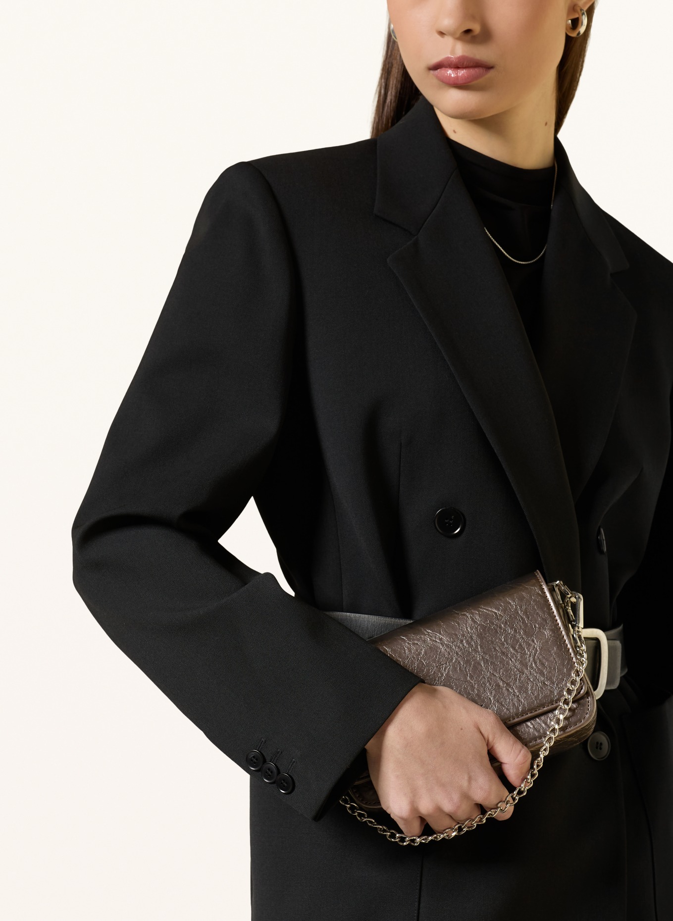 SEIDENFELT Sac à bandoulière LIINAJA: TAUPE / ARGENT