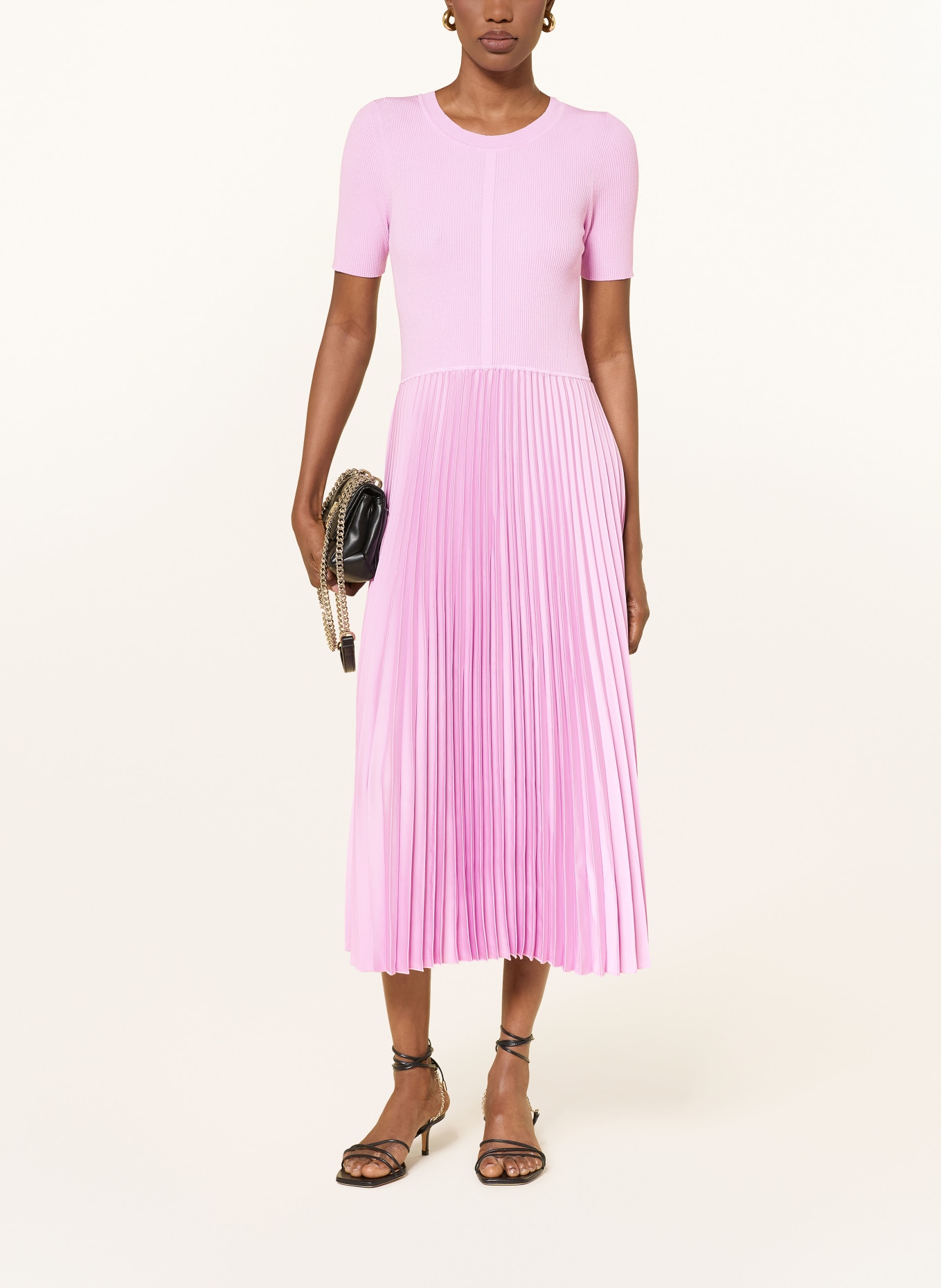 BOSS Kleid FADRIDI im Materialmix mit Plissees: HELLLILA