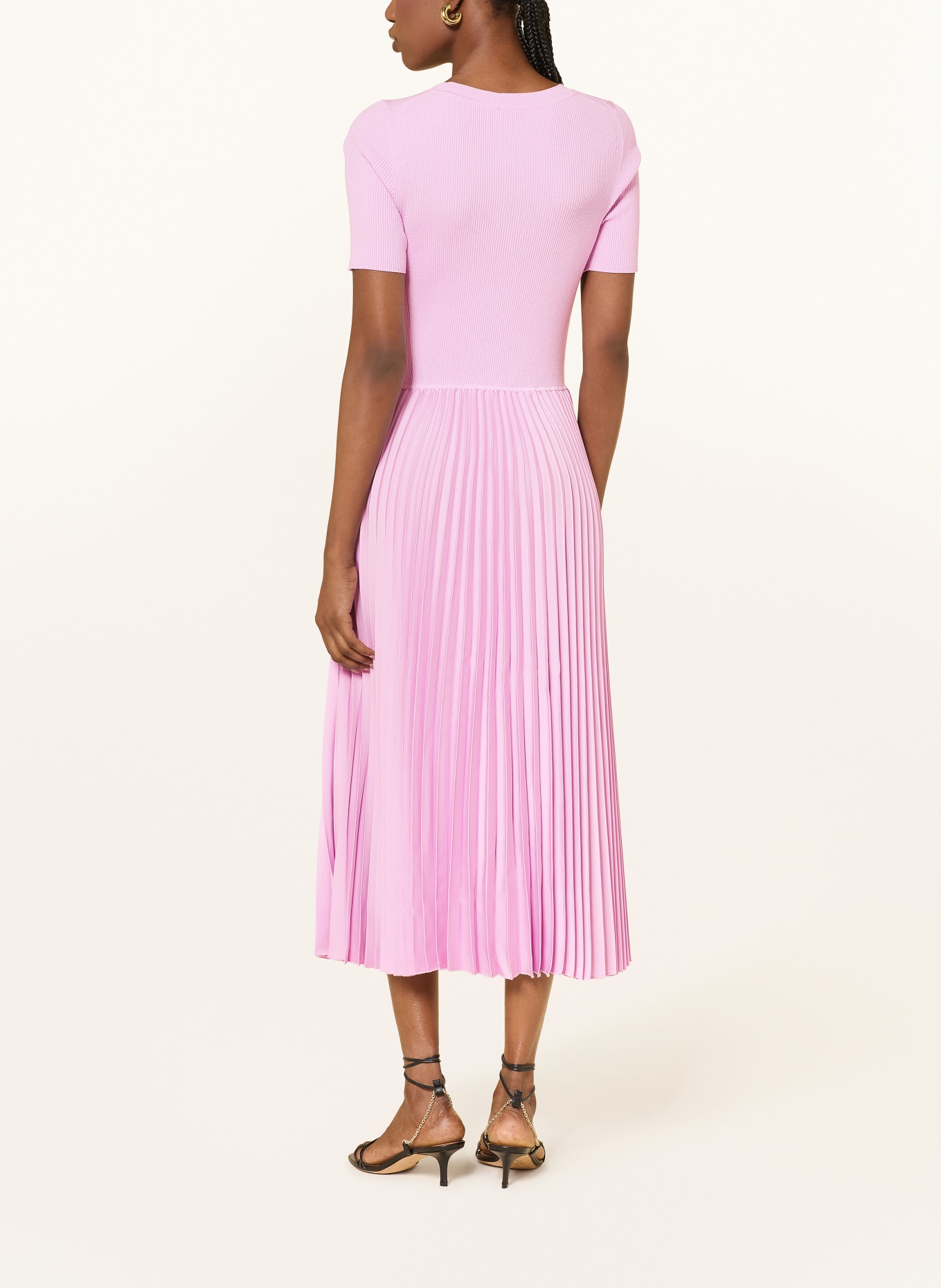 BOSS Kleid FADRIDI im Materialmix mit Plissees: HELLLILA