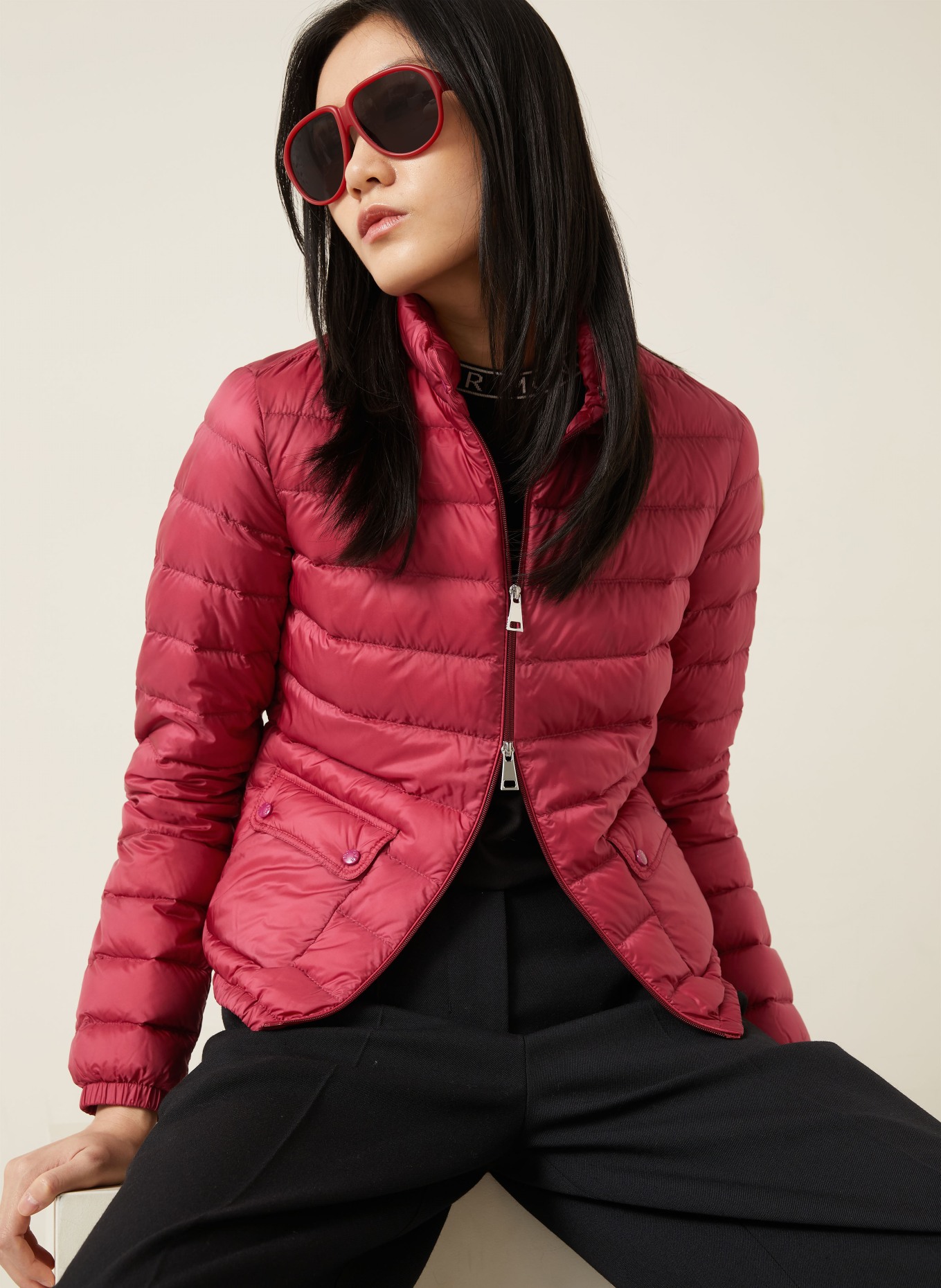 MONCLER Down jacket LANS: DARK RED