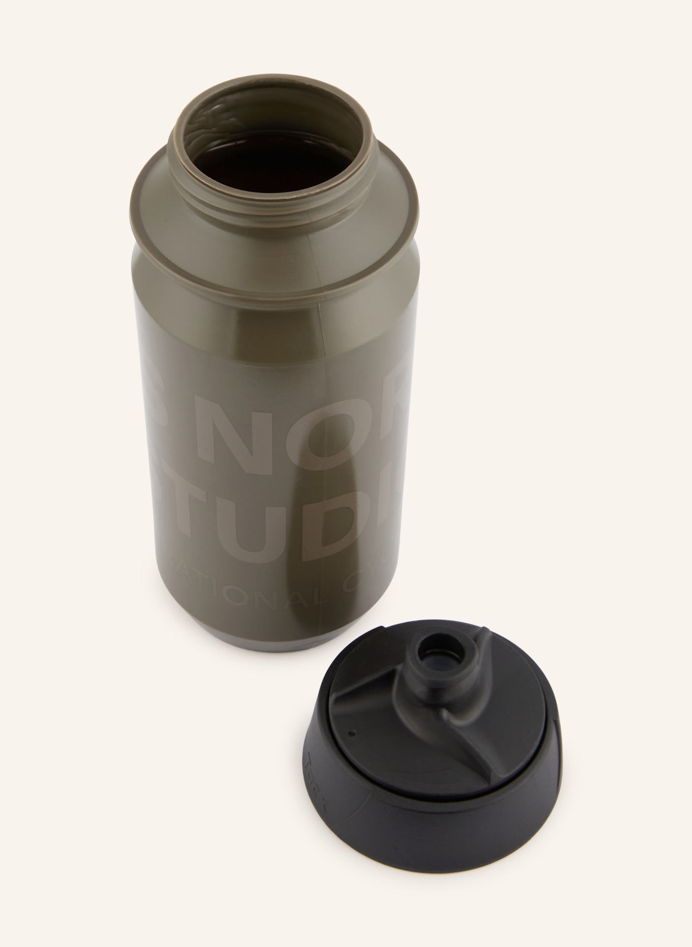 PAS NORMAL STUDIOS Drinkfles LOGO BIDON: TAUPE / ZWART