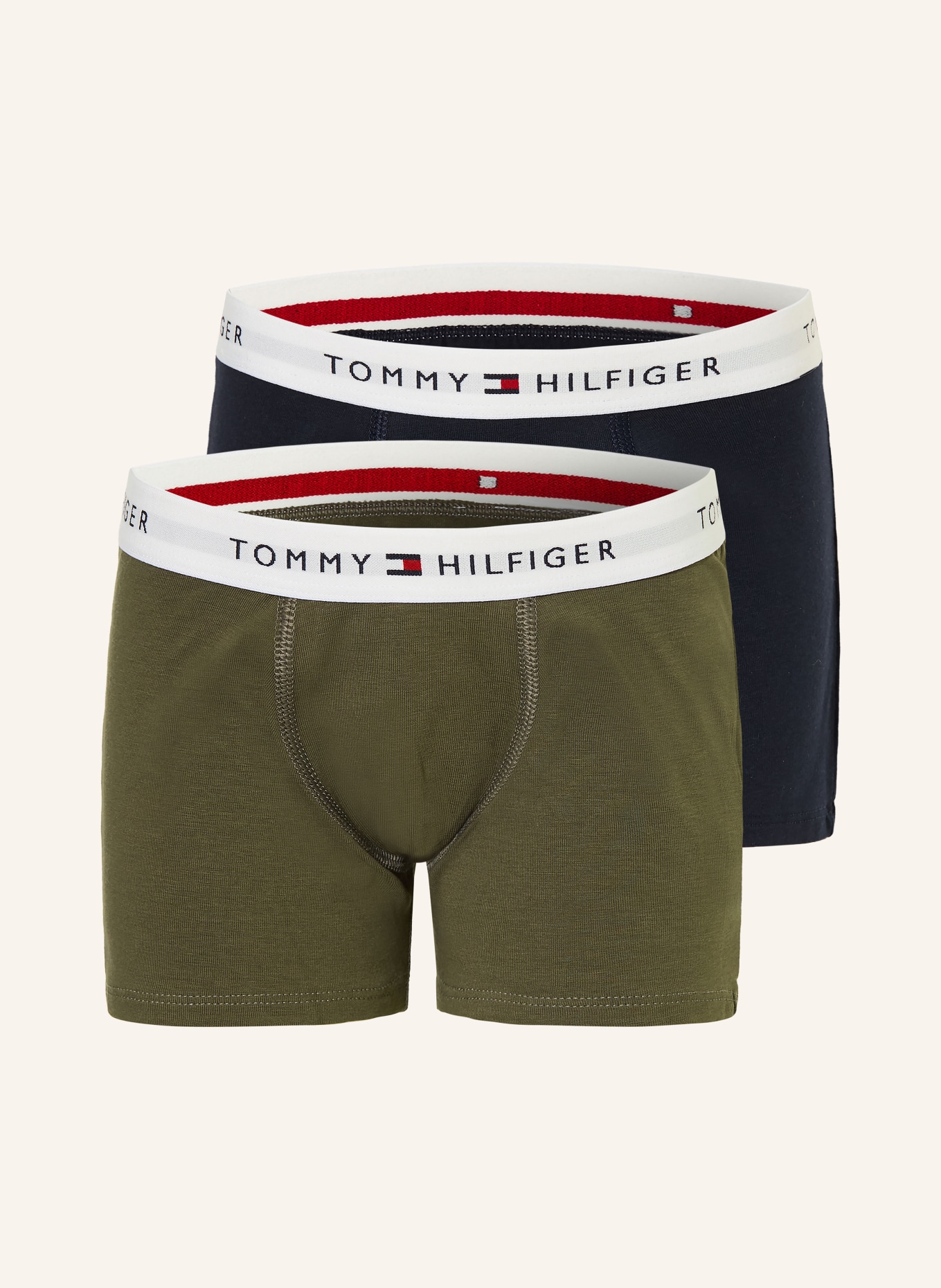 TOMMY HILFIGER Lot de 2 boxers: BLEU FONCÉ / KAKI