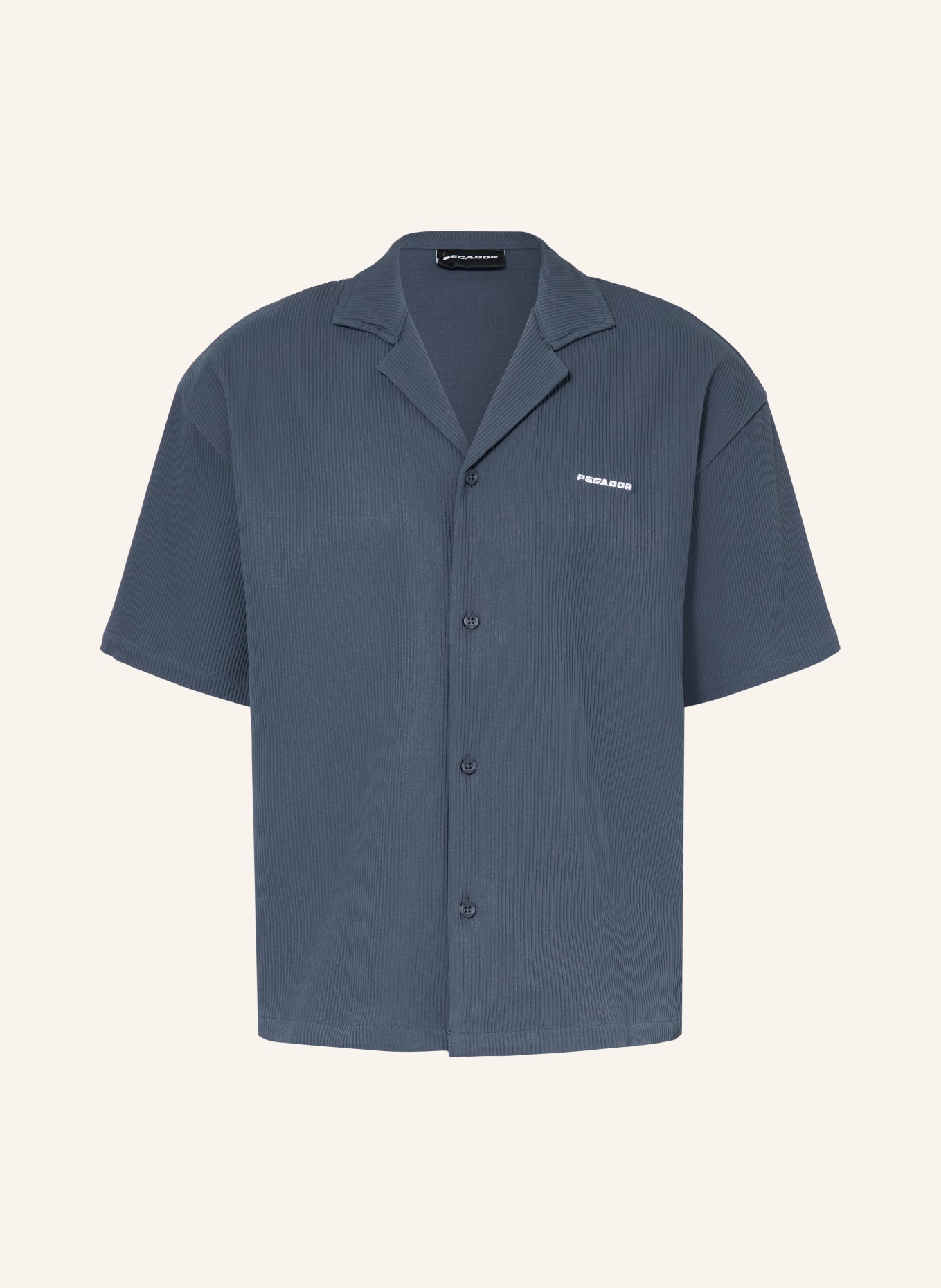 PEGADOR Koszula z klapami TROY comfort fit z plisami: GRANATOWY