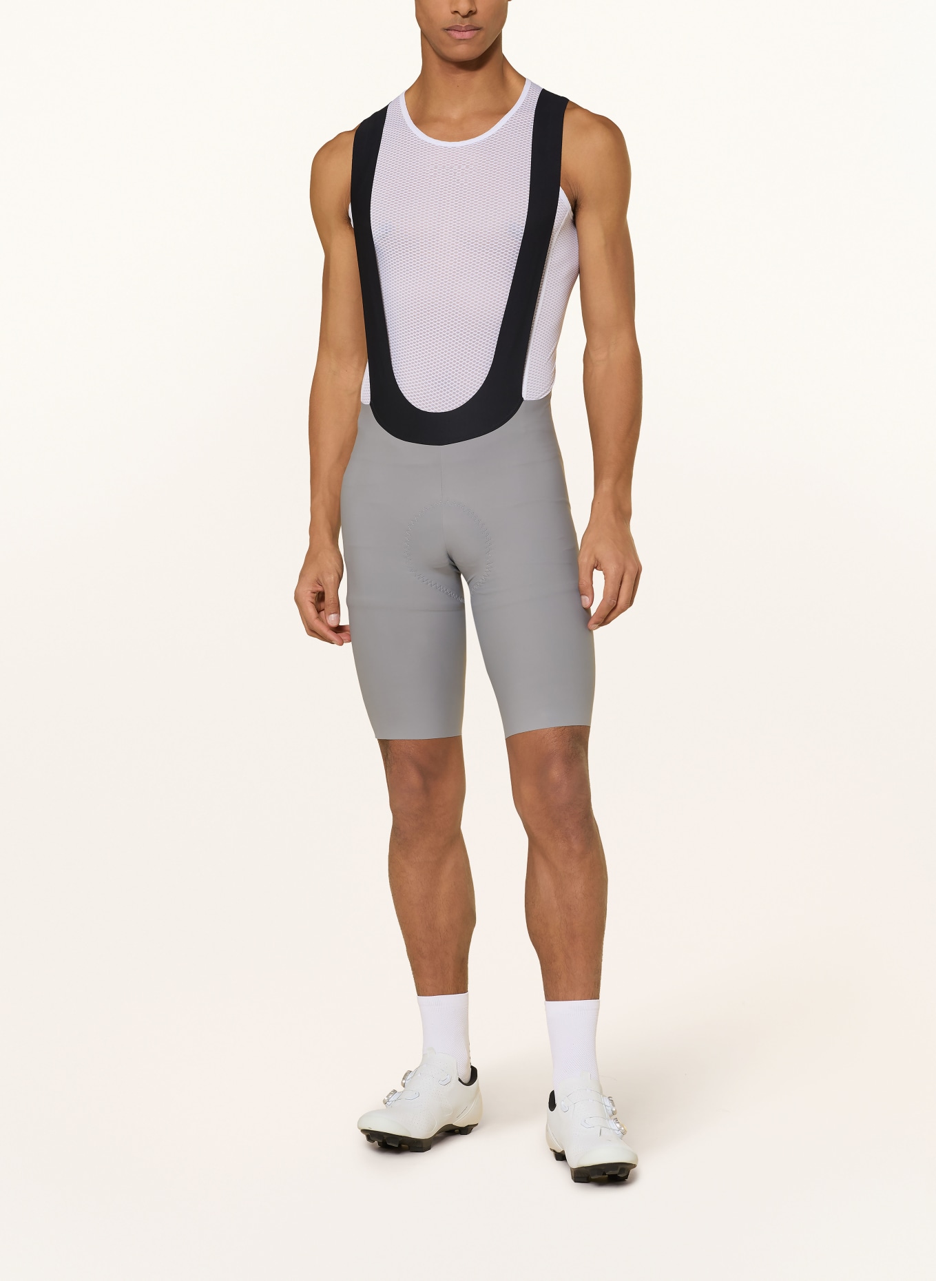 X-BIONIC Cycling shorts COREFUSION BIB with straps and padded insert: LIGHT GRAY