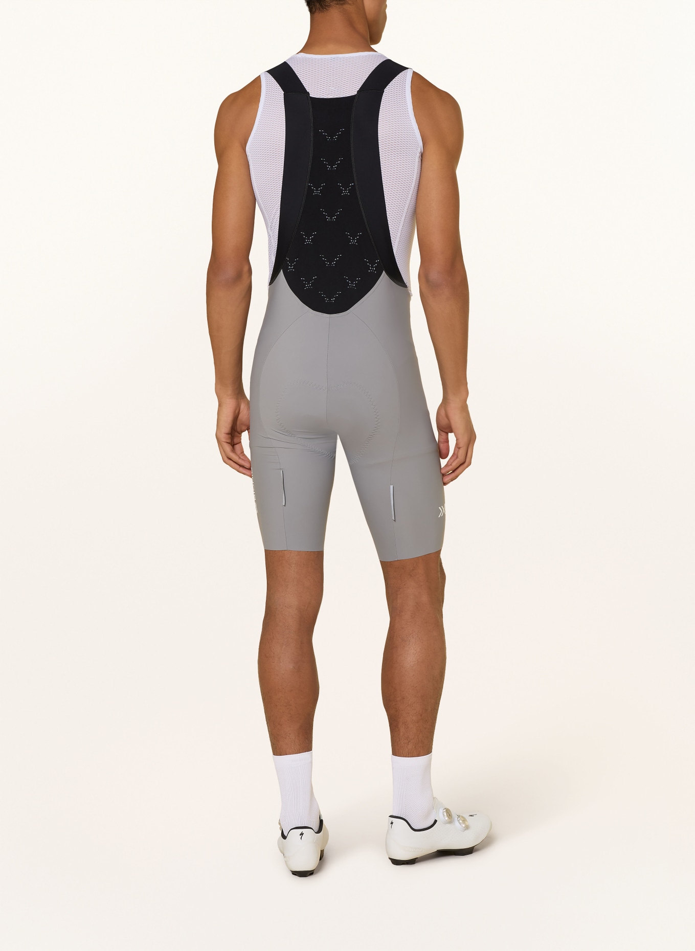 X-BIONIC Cycling shorts COREFUSION BIB with straps and padded insert: LIGHT GRAY