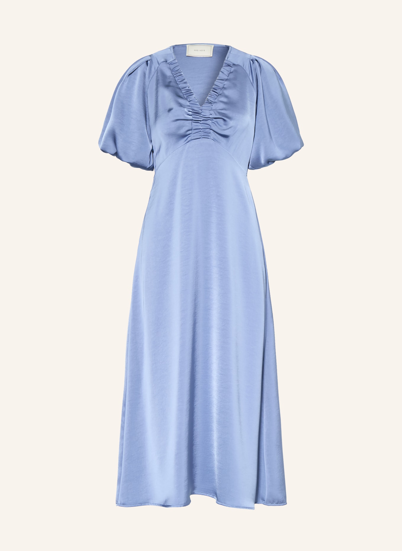 NEO NOIR Saténové šaty ILLANA: MODRÁ