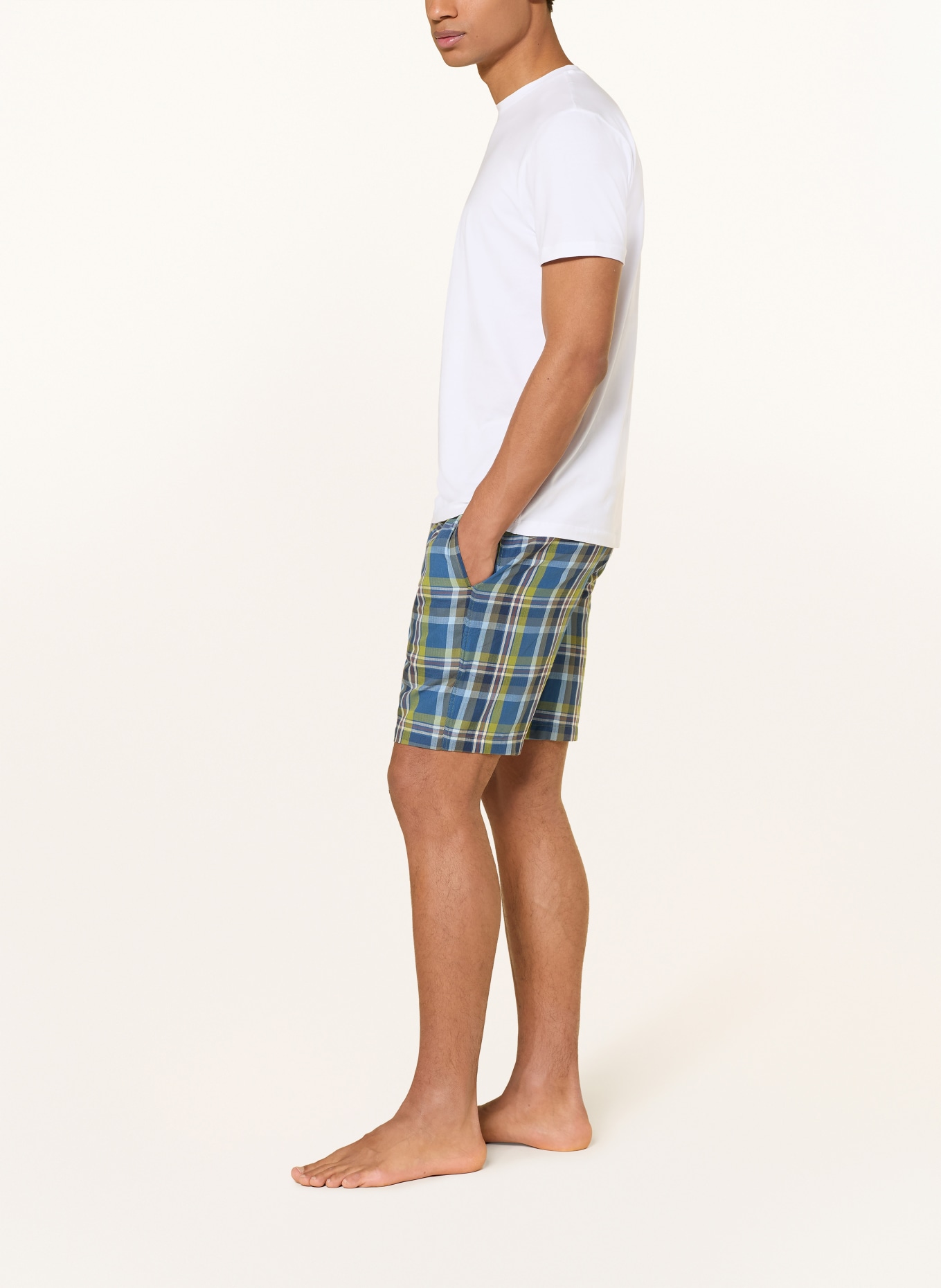 SCHIESSER Schlafshorts MIX+RELAX: OLIV / HELLBLAU / BLAU