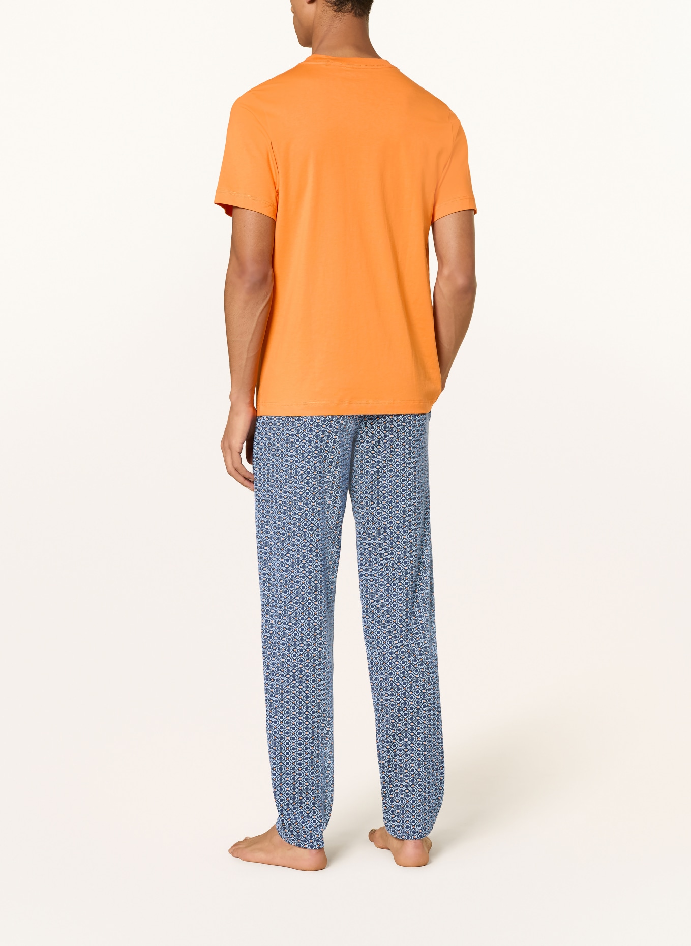 SCHIESSER Slaapbroek MIX+RELAX: DONKERBLAUW / ORANJE / LICHTBLAUW