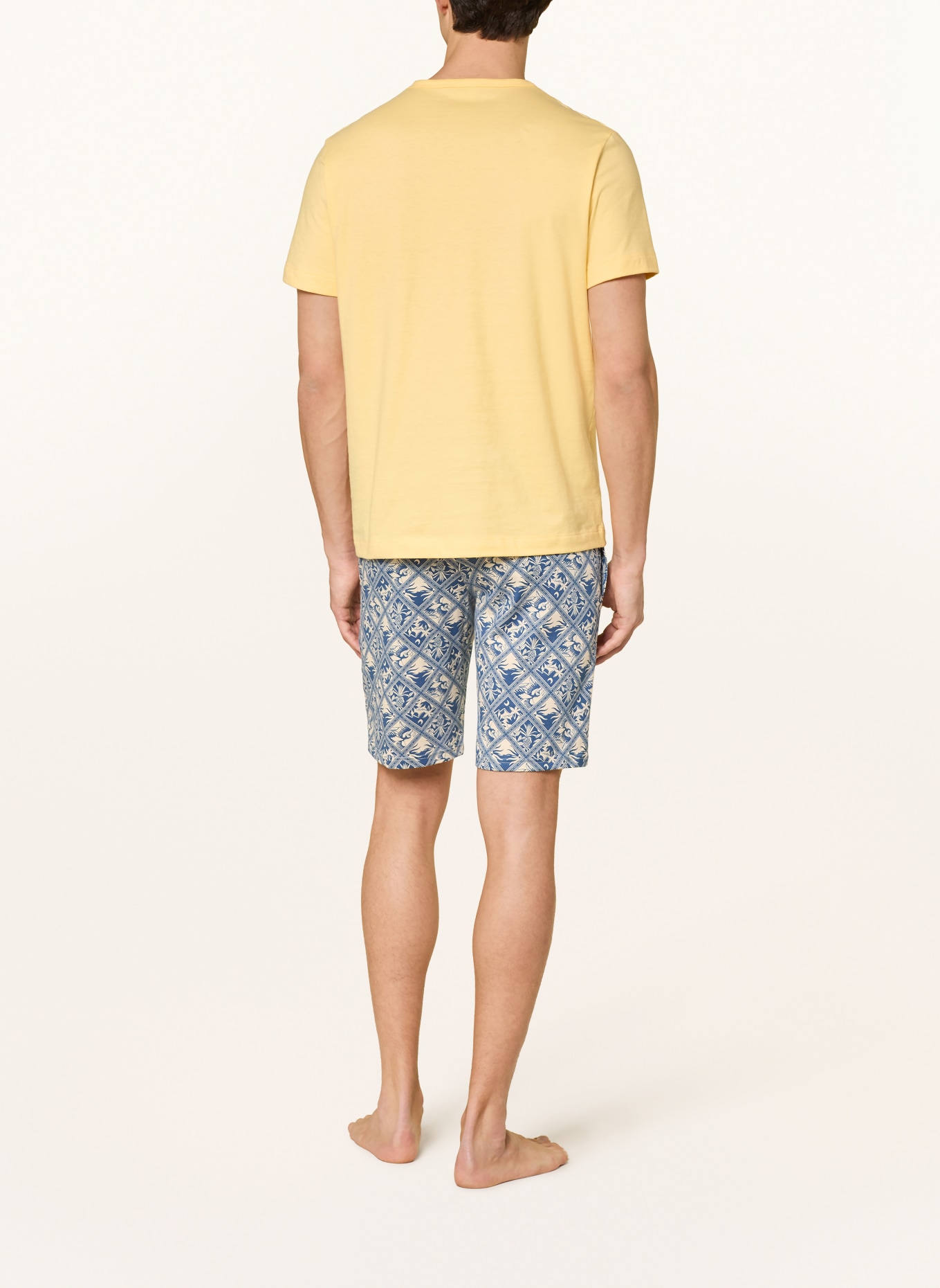 SCHIESSER Pajama shorts MIX+RELAX: BEIGE / BLUE GRAY