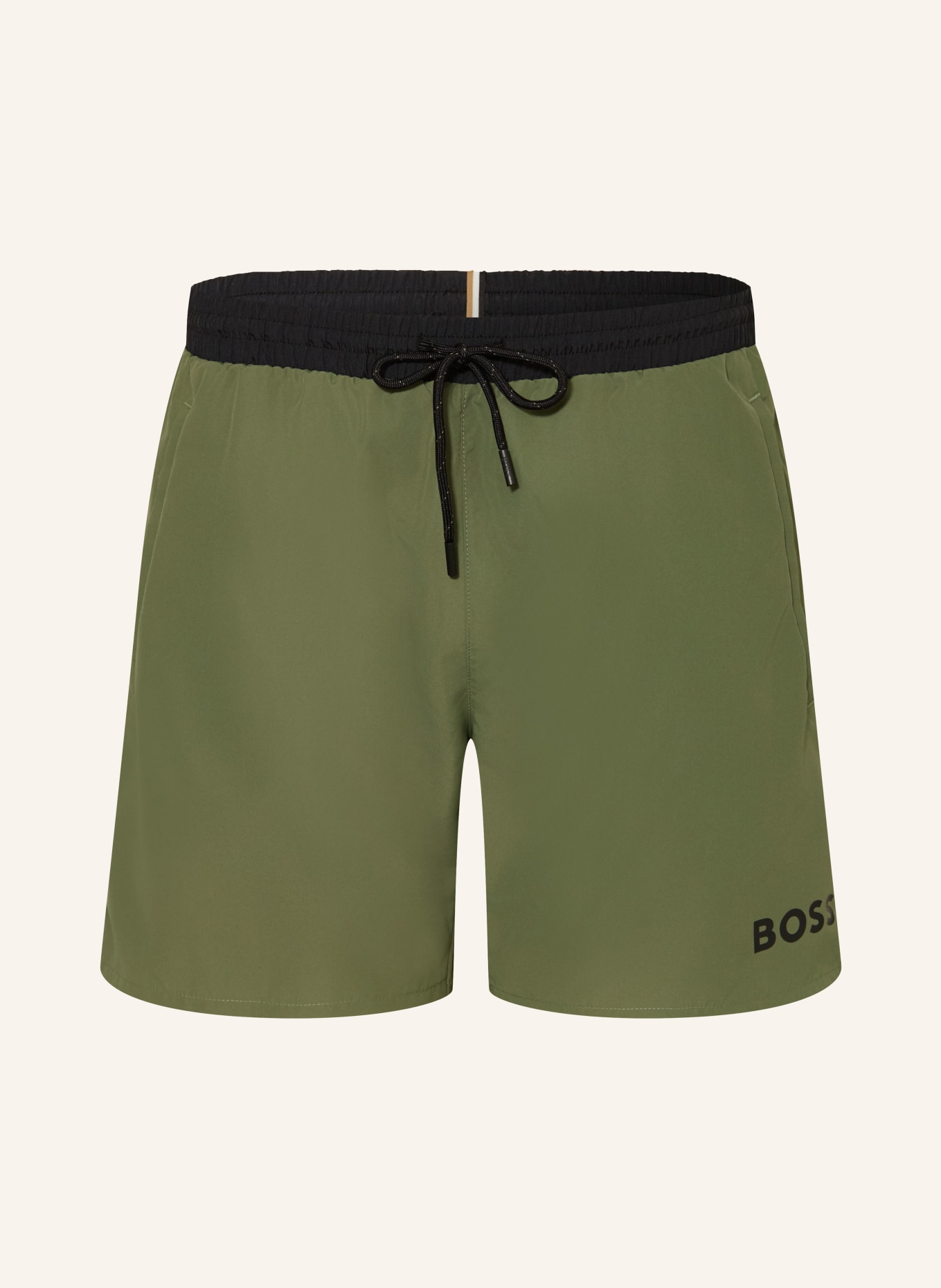 BOSS Badeshorts STARFISH: OLIV / SCHWARZ