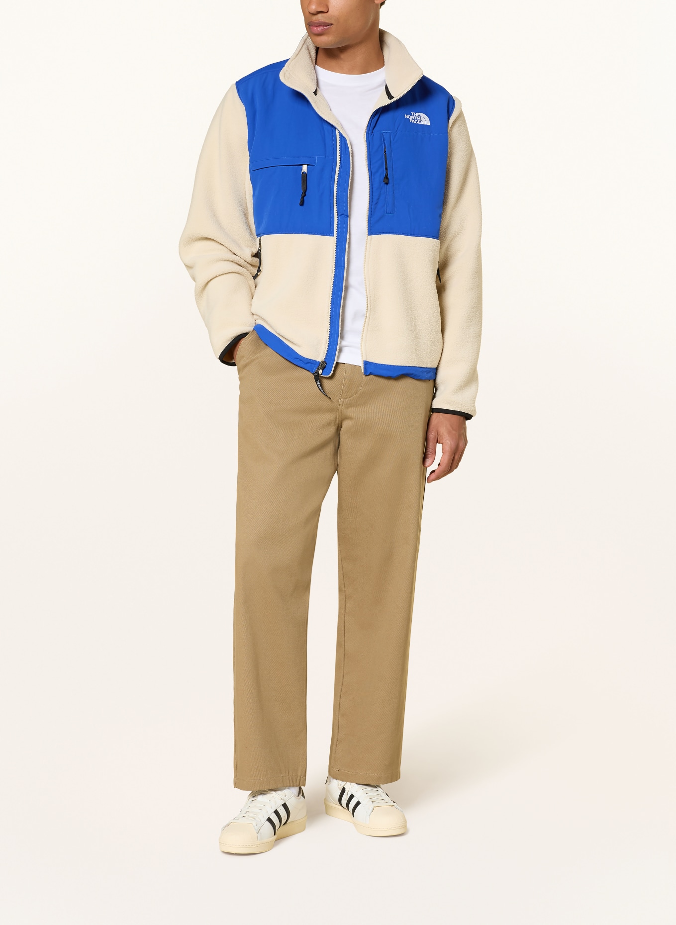 THE NORTH FACE Veste polaire DENALI en mélange de matières: CRÈME / BLEU