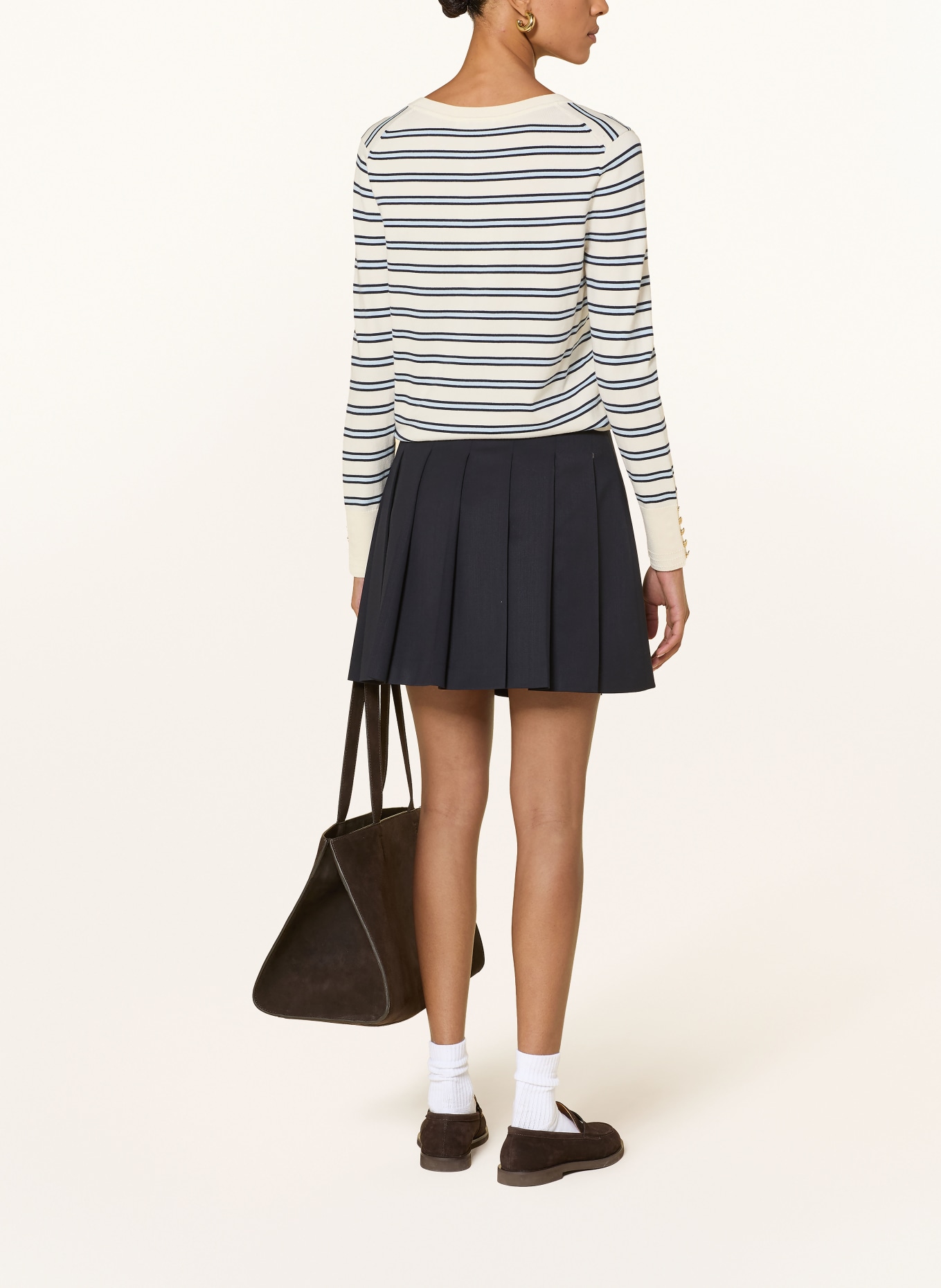 TOMMY HILFIGER Sweater: BEIGE / LIGHT BLUE / BLUE