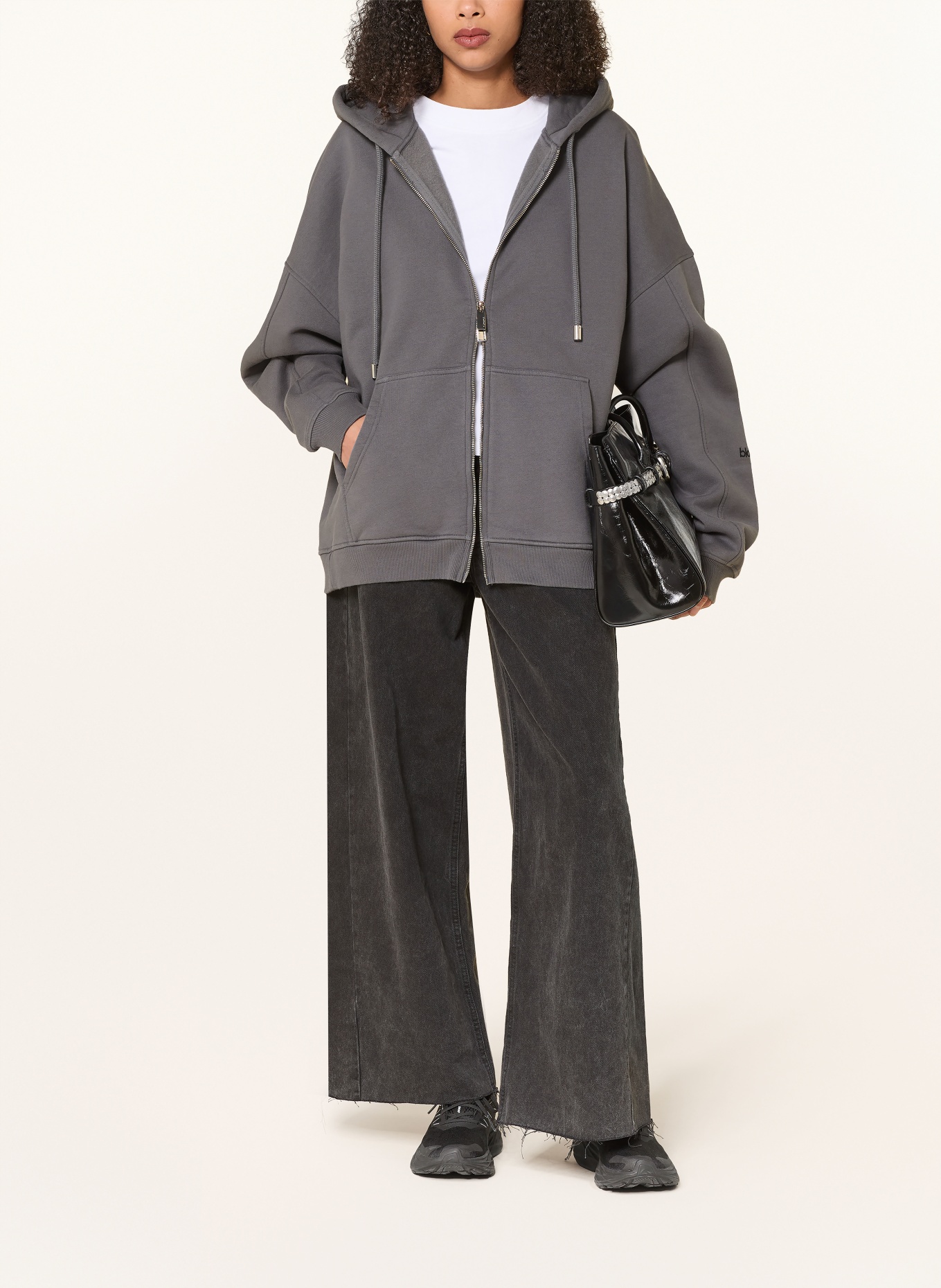 black palms Sweatjacke HONEY 2.0: DUNKELGRAU / SCHWARZ