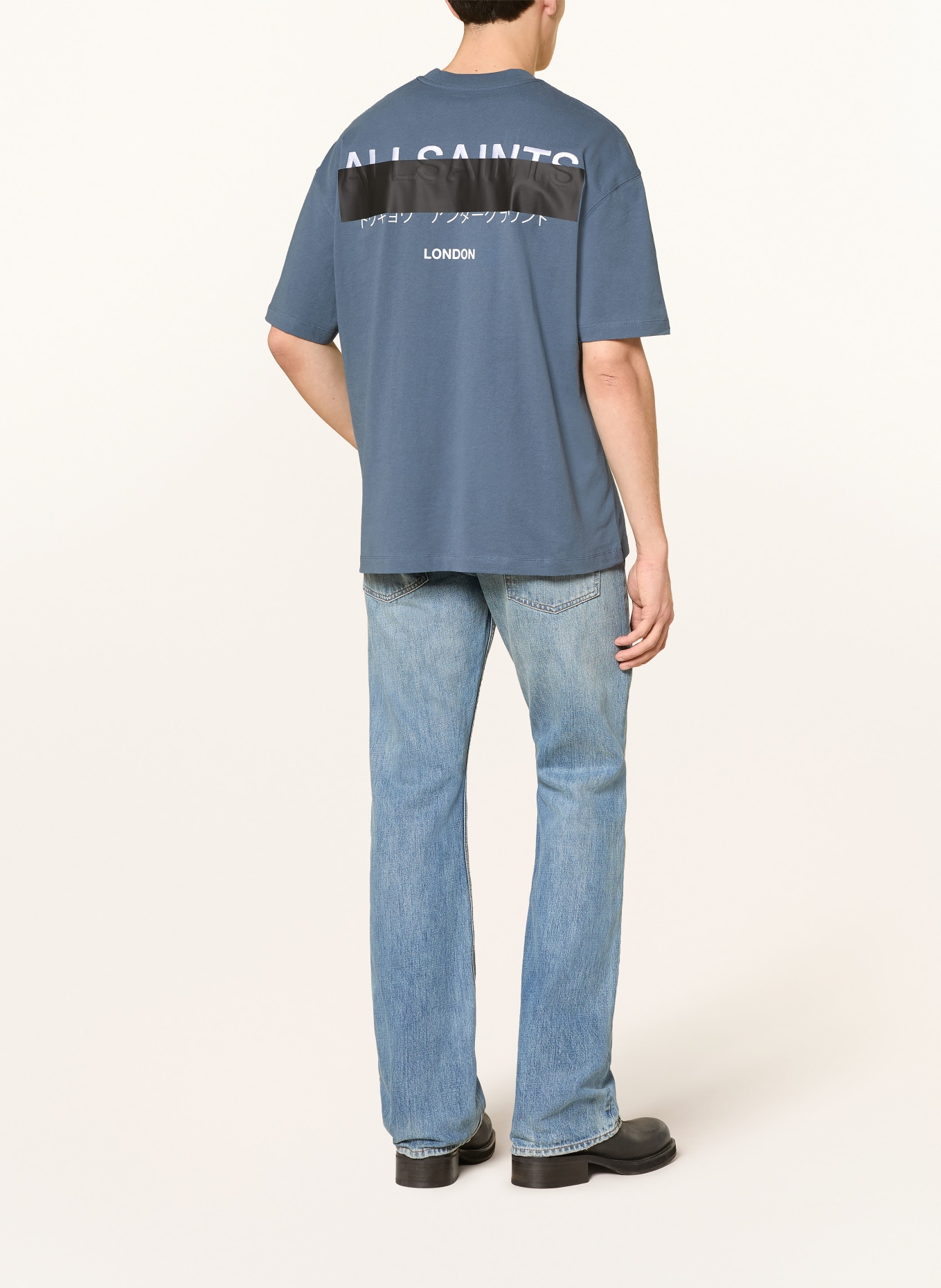 ALLSAINTS T-Shirt REDACT: BLAU / WEISS / SCHWARZ