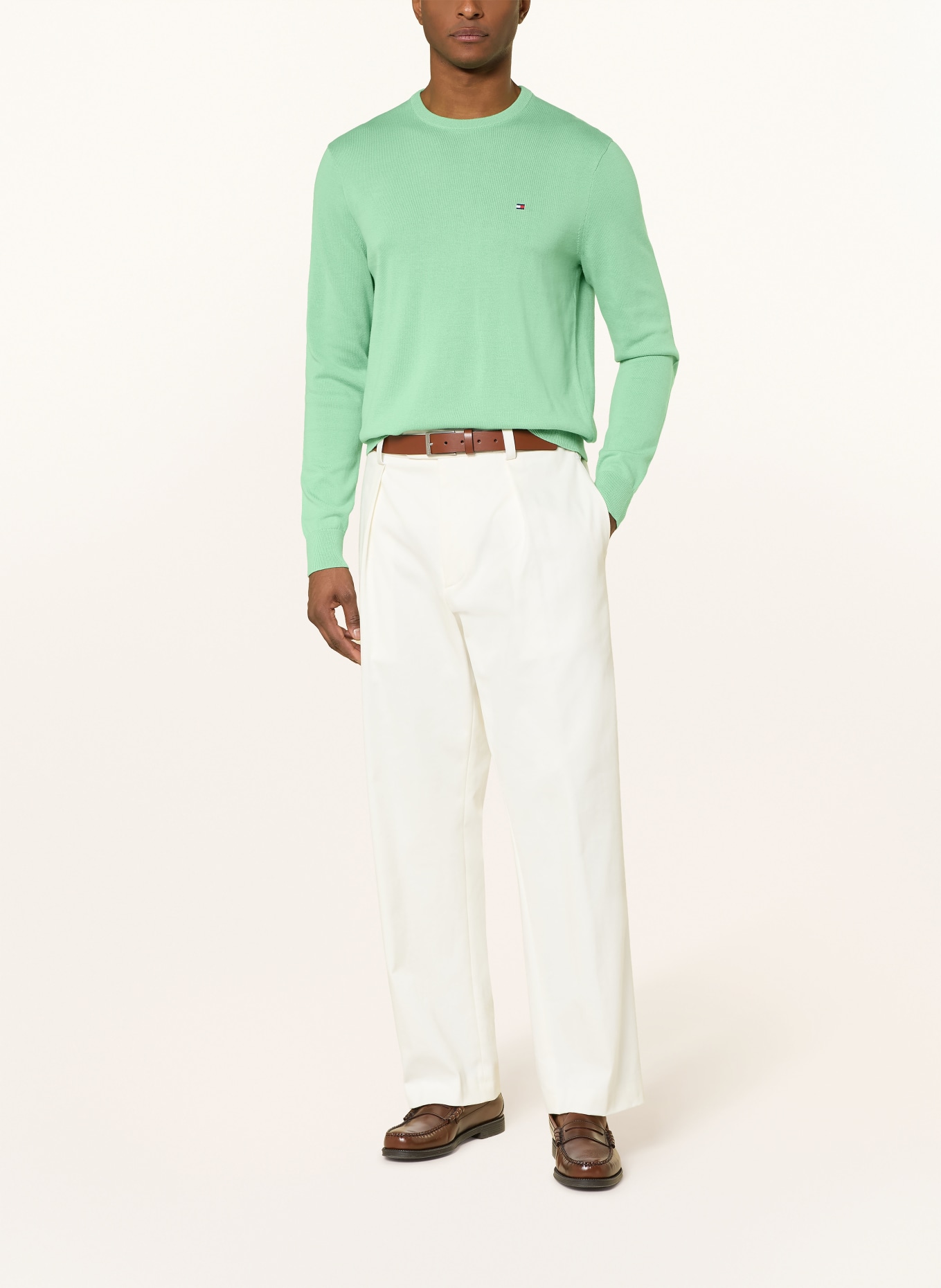 TOMMY HILFIGER Svetr: SVĚTLE ZELENÁ