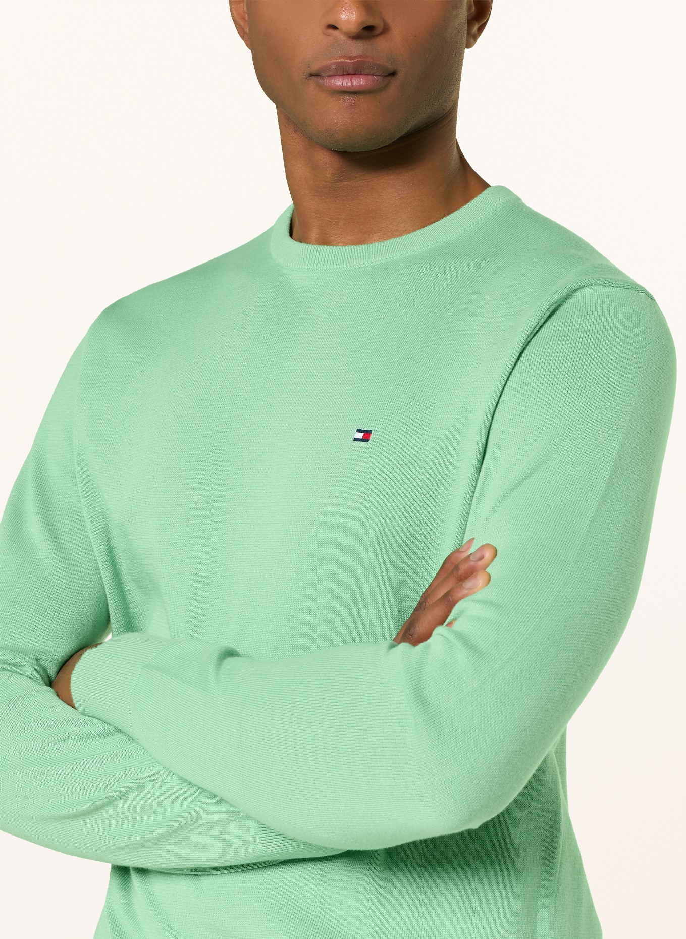 TOMMY HILFIGER Svetr: SVĚTLE ZELENÁ