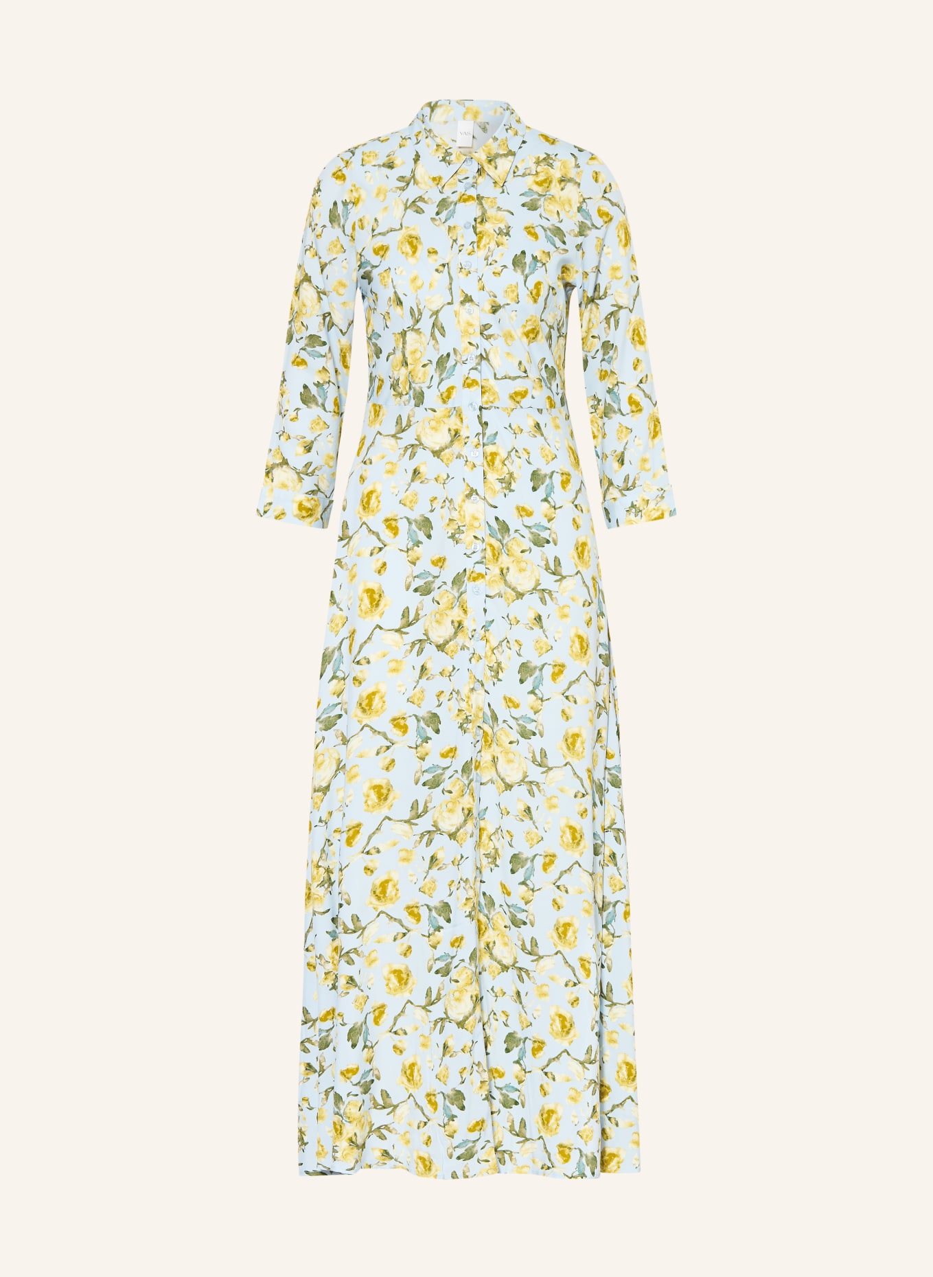 Y.A.S. Overhemdjurk: LICHTBLAUW / GEEL / GROEN