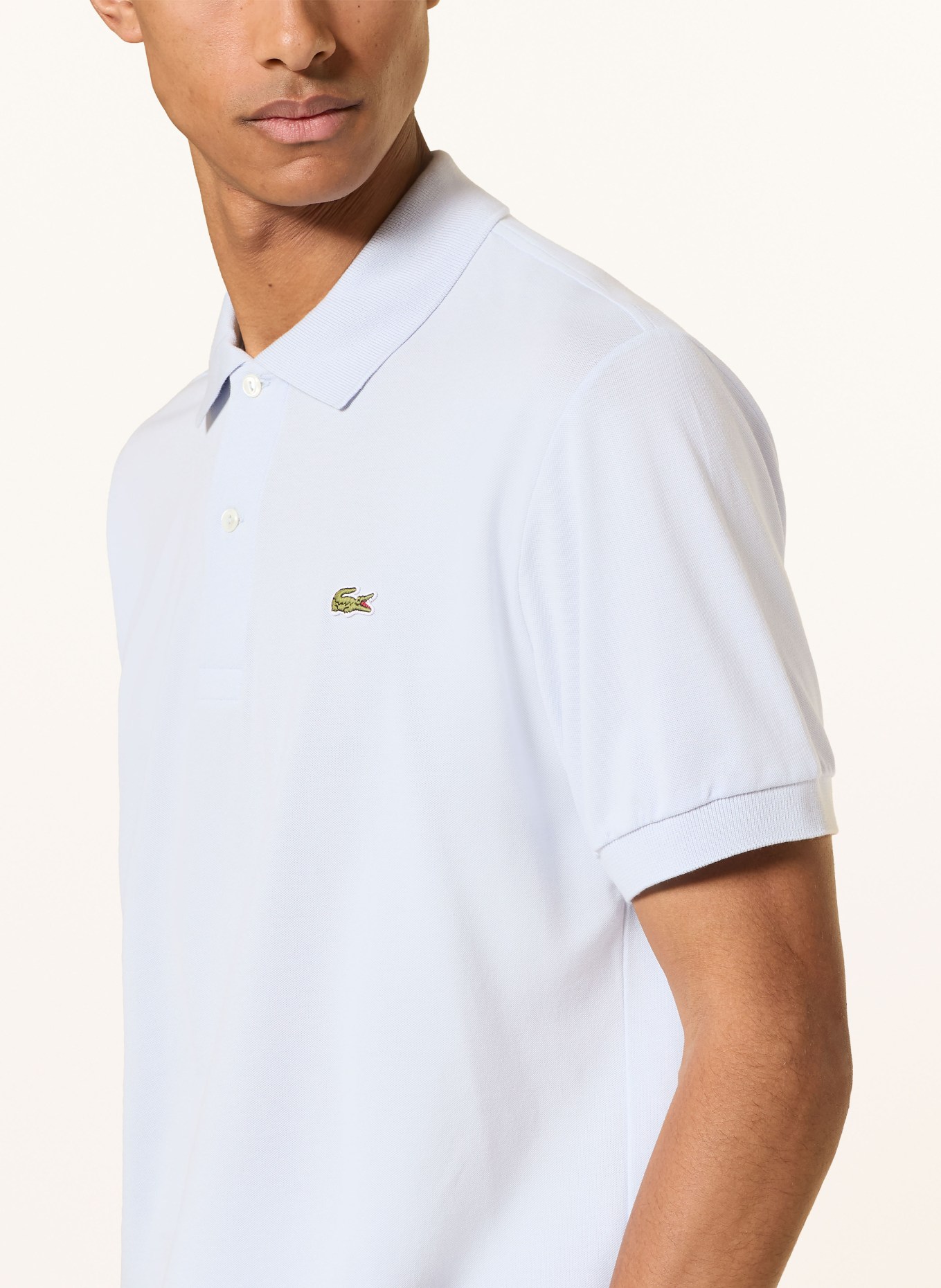 LACOSTE Piqué polo shirt: LIGHT BLUE