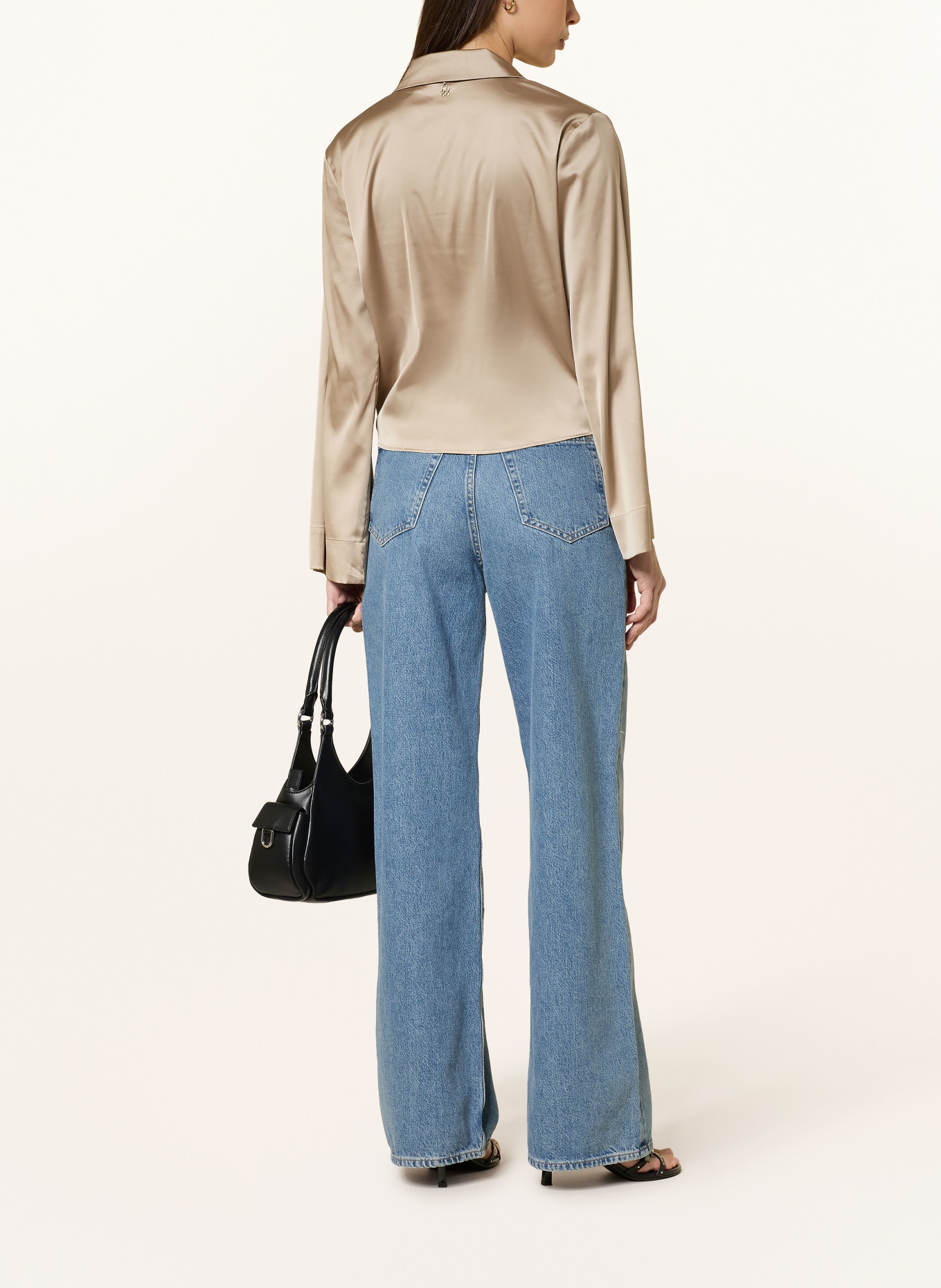 HUGO Satijnen blouse ERRIKA: BEIGE