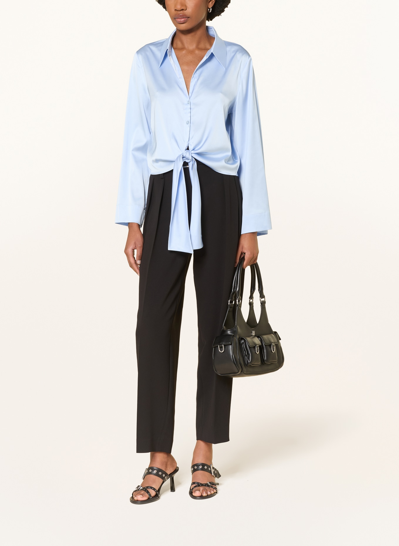 HUGO Satin blouse ERRIKA: LIGHT BLUE