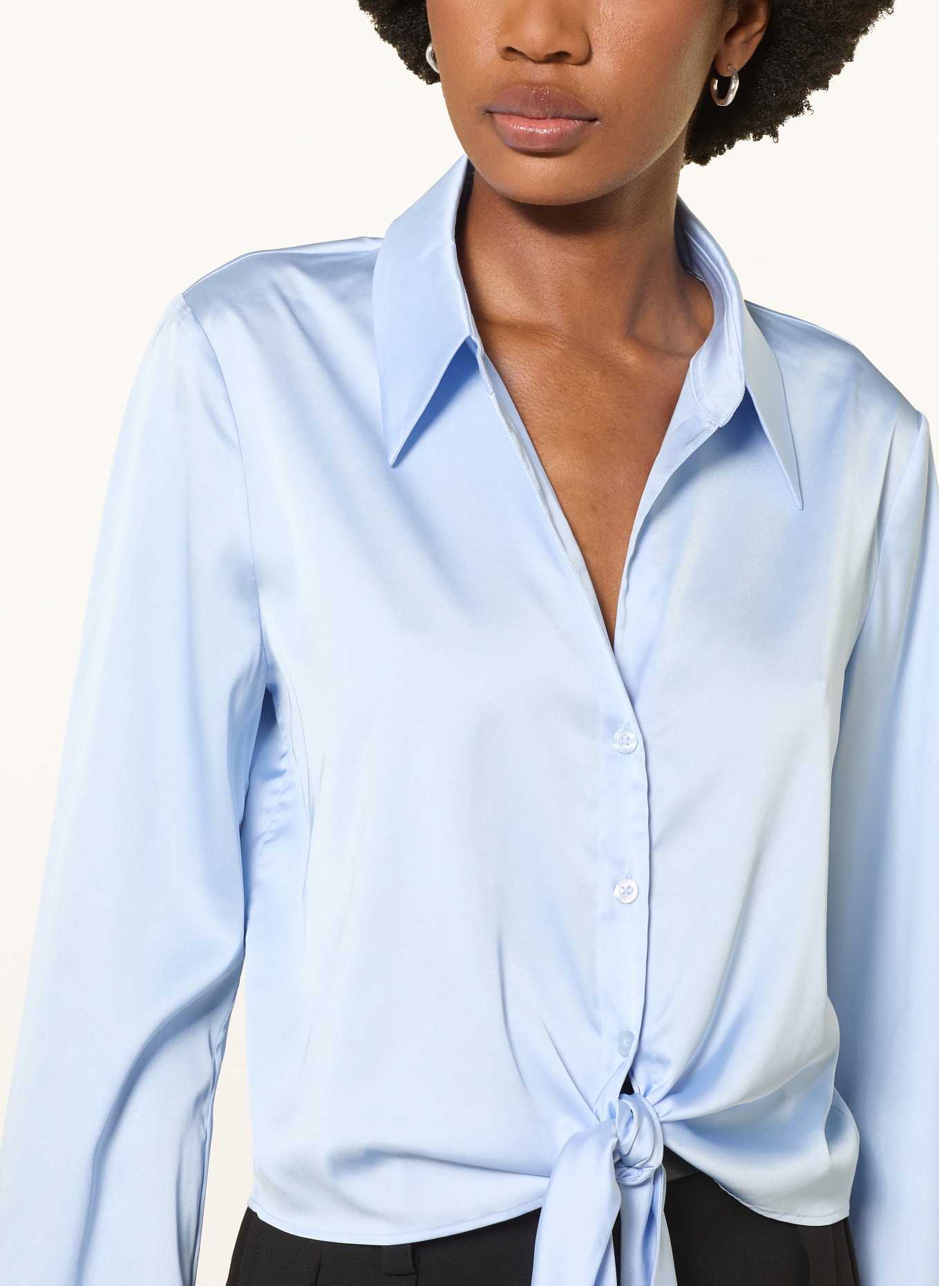 HUGO Satin blouse ERRIKA: LIGHT BLUE