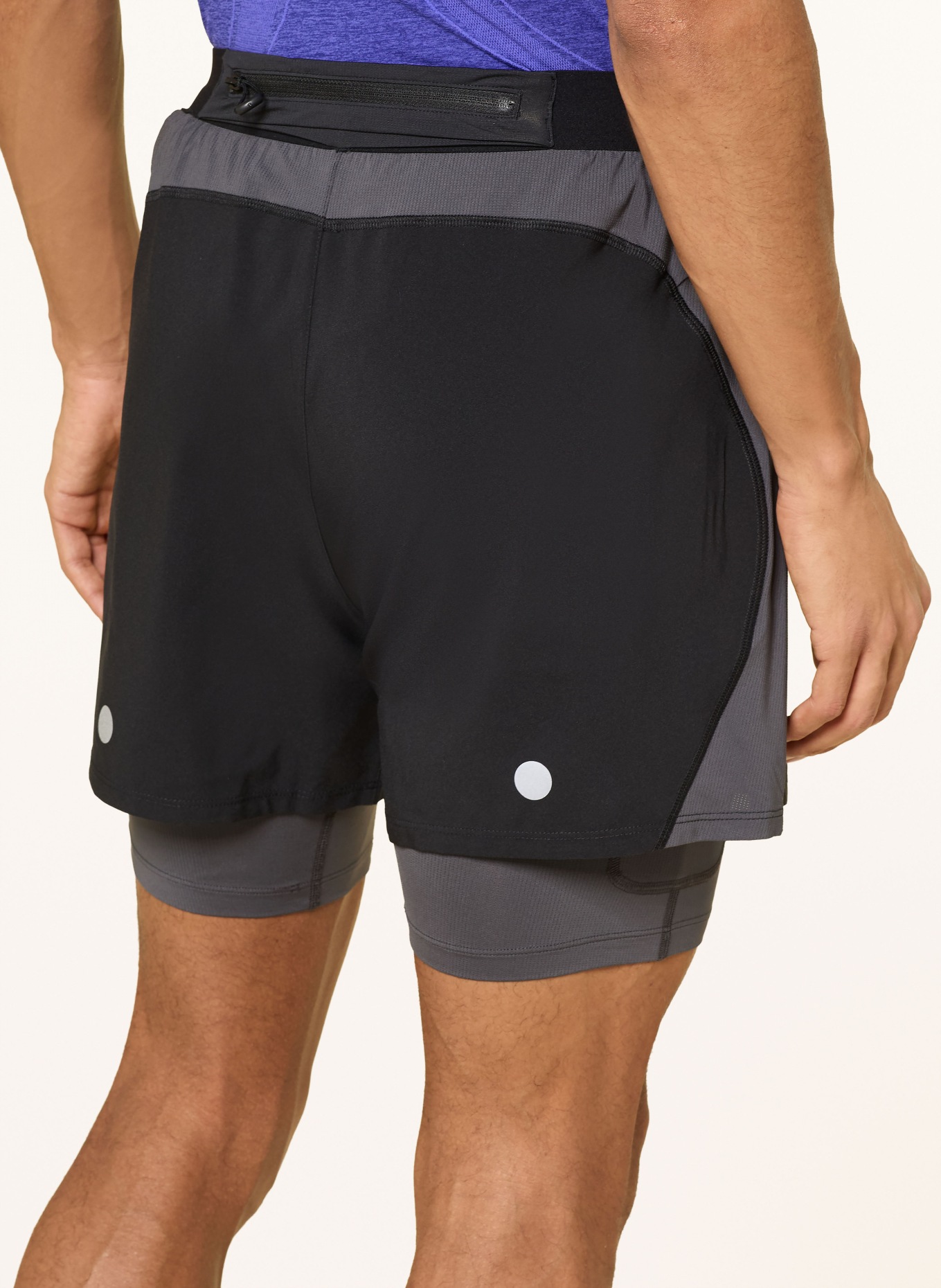 ASICS Szorty do biegania 2 w 1 ROAD: CZARNY / SZARY