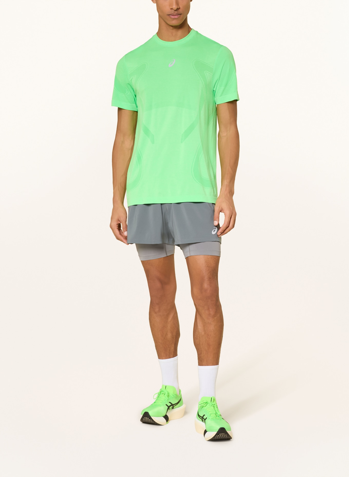 ASICS 2-in-1-Laufshorts ROAD: GRAU