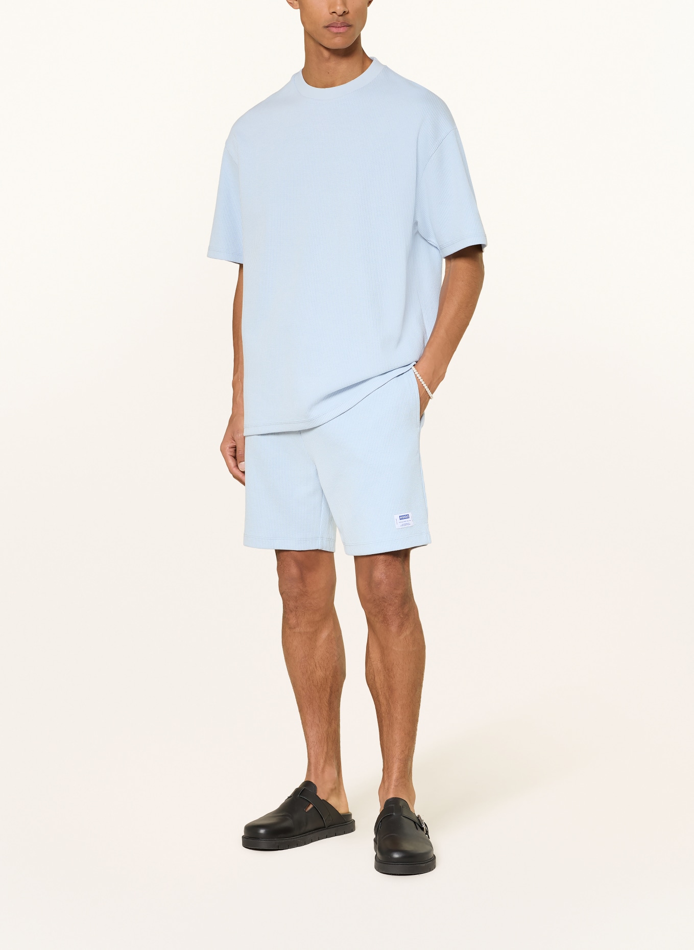 HUGO T-shirt NUWAFFLE: LICHTBLAUW