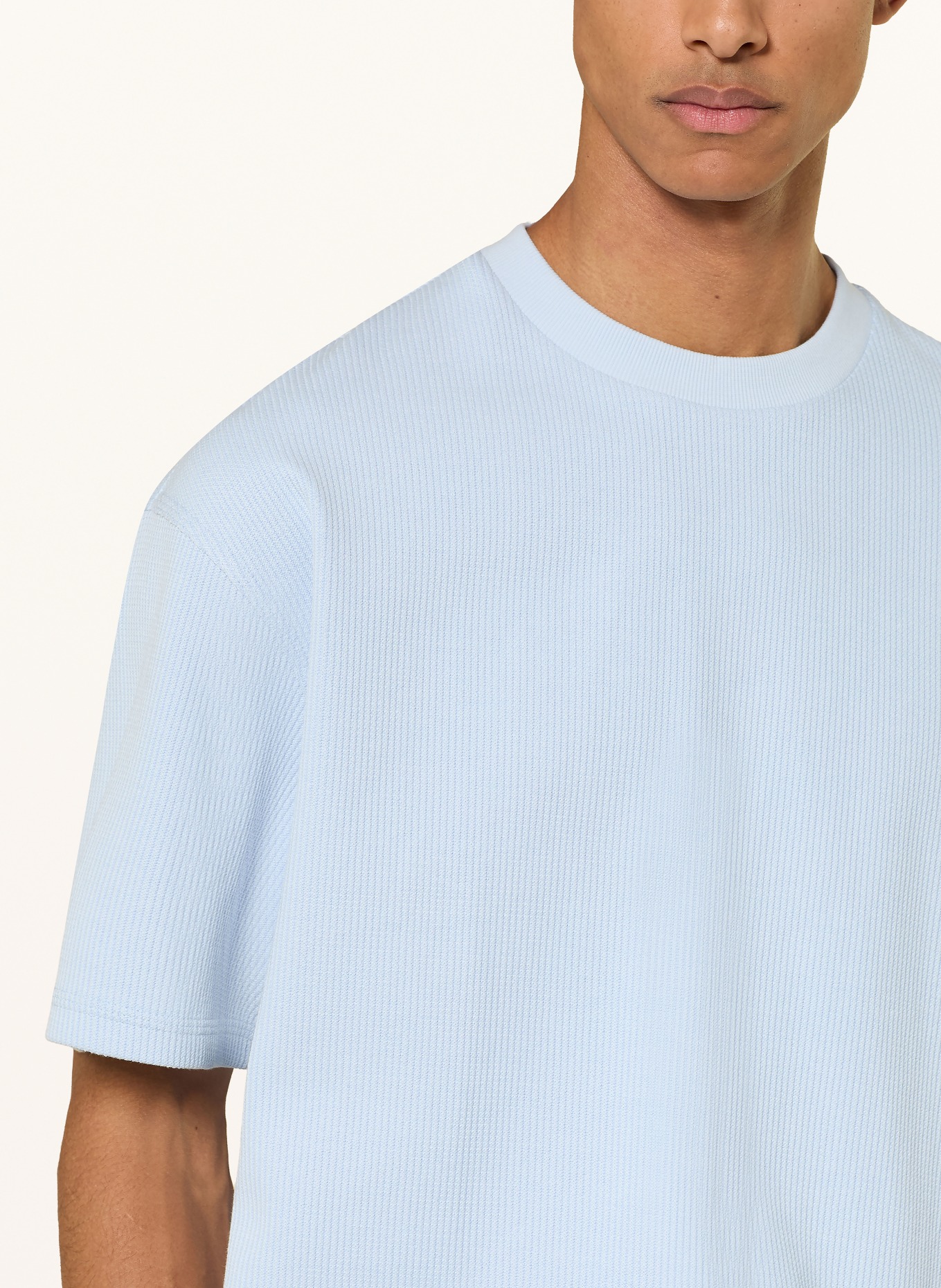 HUGO T-shirt NUWAFFLE: LICHTBLAUW