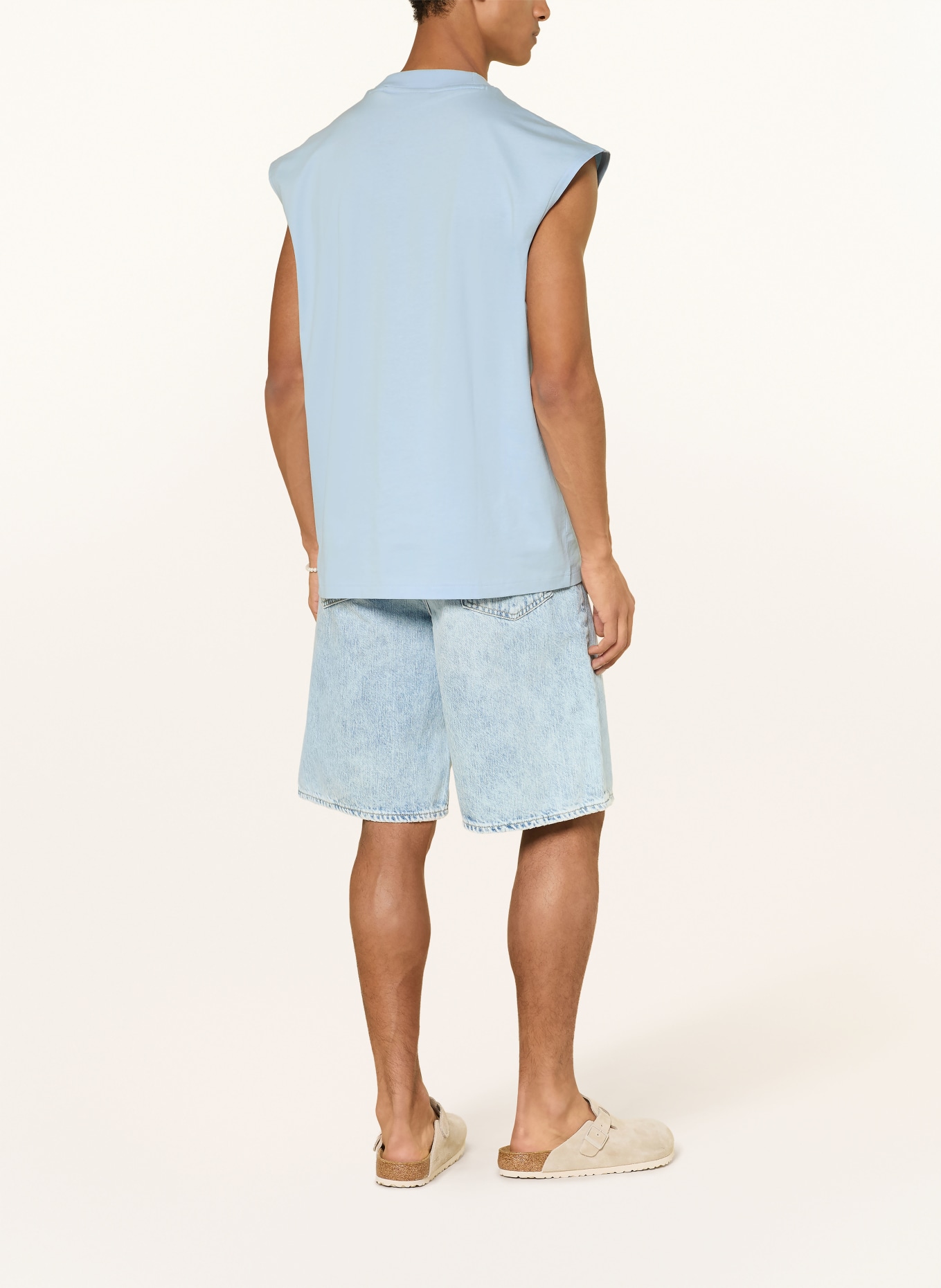 HUGO Tanktop NAVERTZ: LICHTBLAUW / BLAUW / WIT