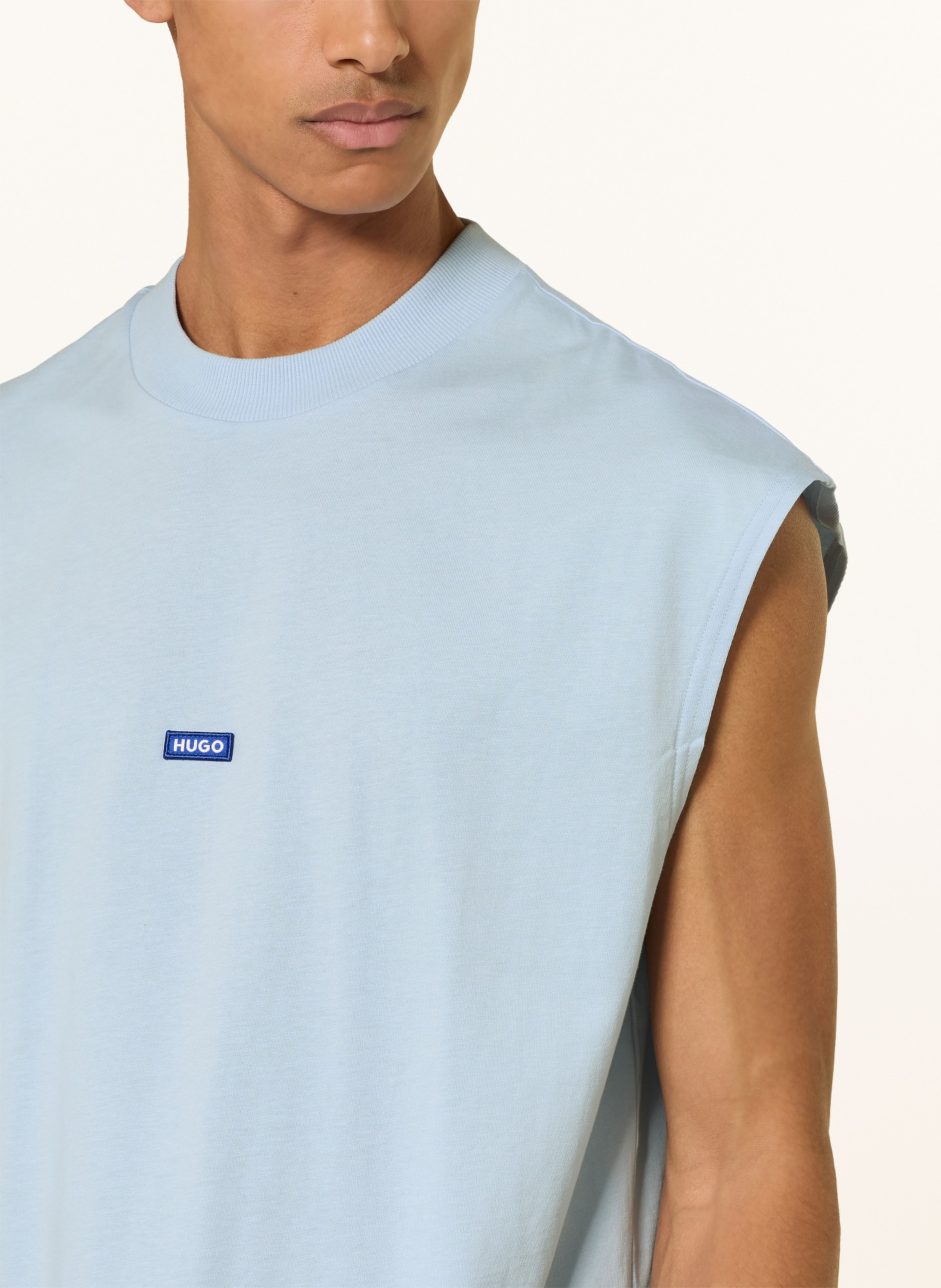 HUGO Tanktop NAVERTZ: LICHTBLAUW / BLAUW / WIT