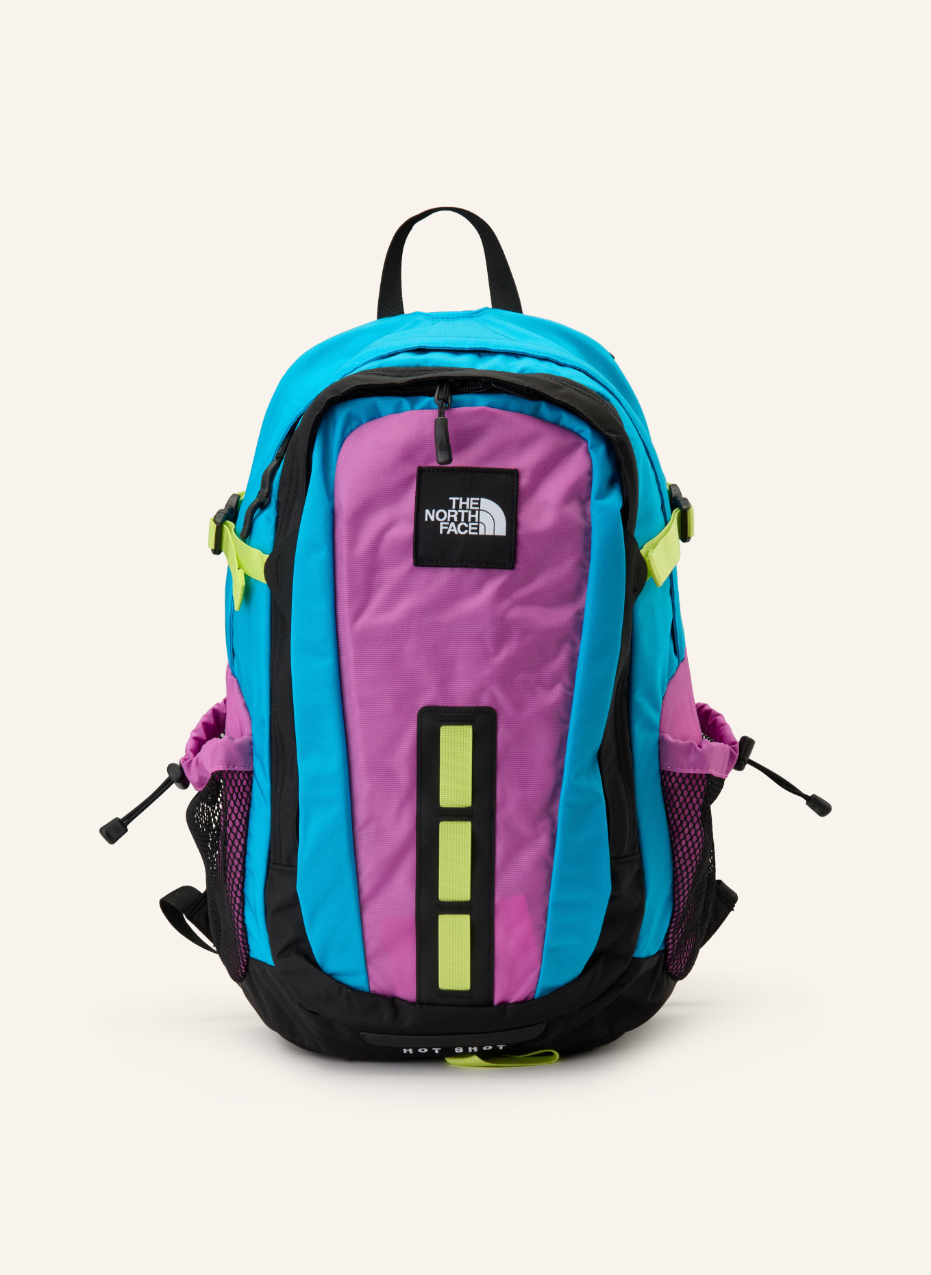 THE NORTH FACE HOT SHOT 30 l backpack with laptop compartment: TURQUOISE / PINK / NEON YELLOW