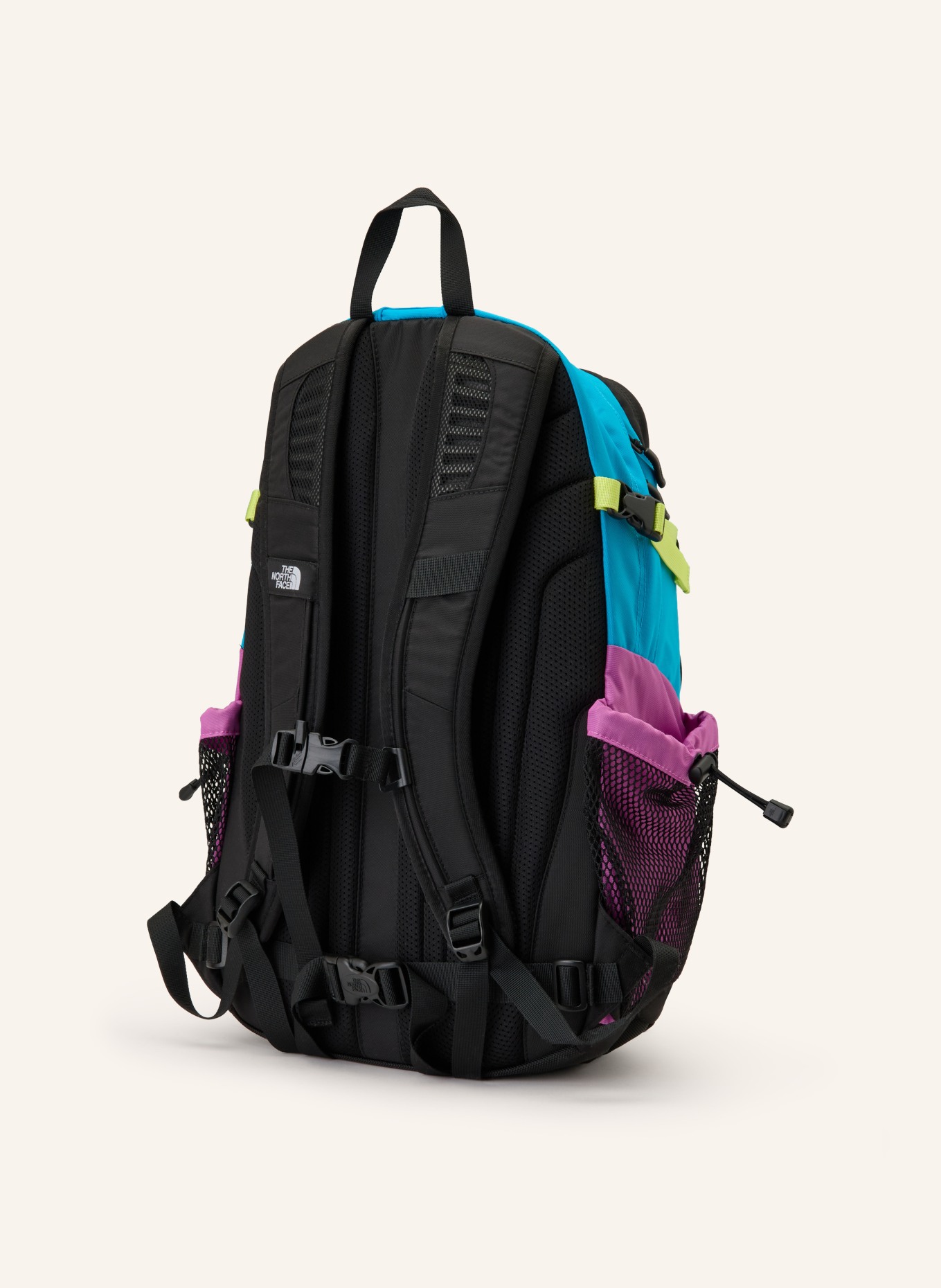 THE NORTH FACE HOT SHOT 30 l backpack with laptop compartment: TURQUOISE / PINK / NEON YELLOW