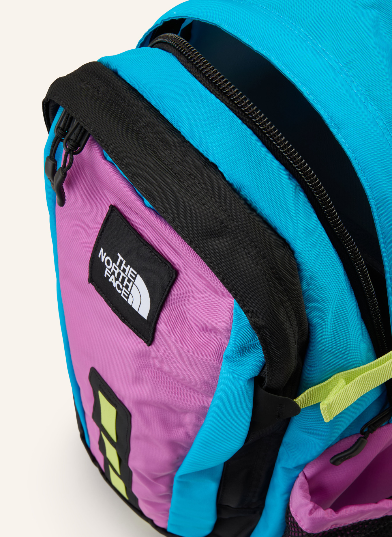 THE NORTH FACE HOT SHOT 30 l backpack with laptop compartment: TURQUOISE / PINK / NEON YELLOW