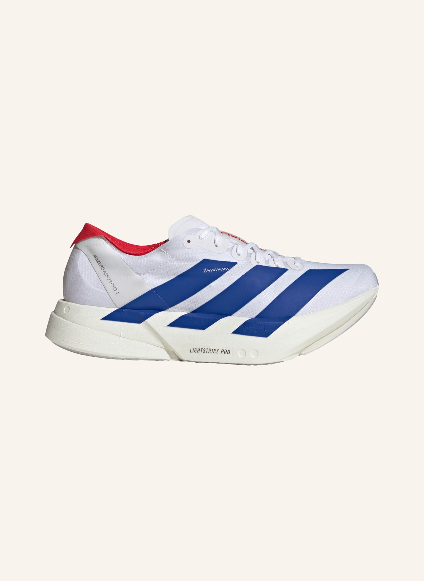 adidas Laufschuhe ADIZERO ADIOS PRO 4: WEISS / ROT / BLAU