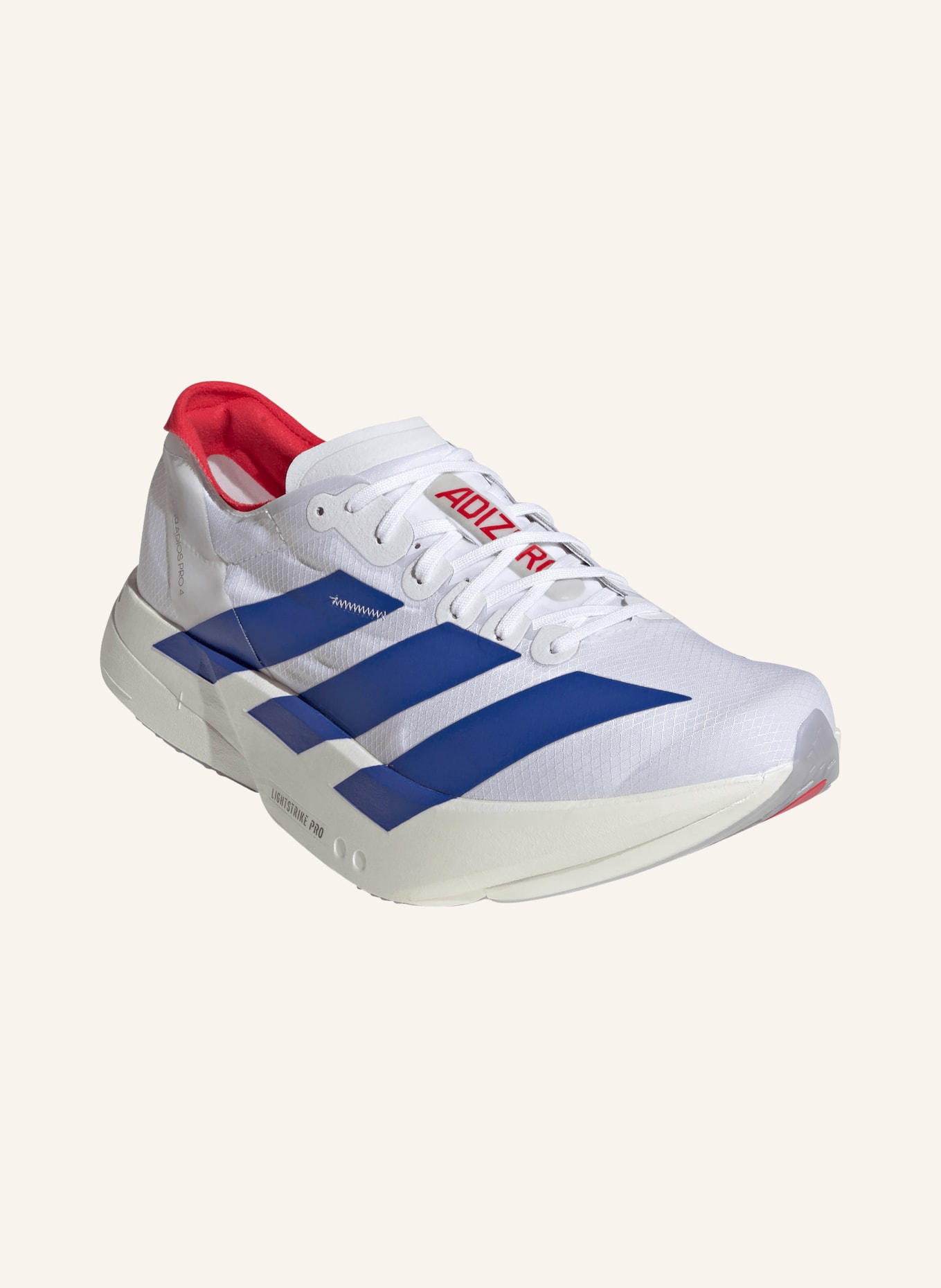 adidas Laufschuhe ADIZERO ADIOS PRO 4: WEISS / ROT / BLAU
