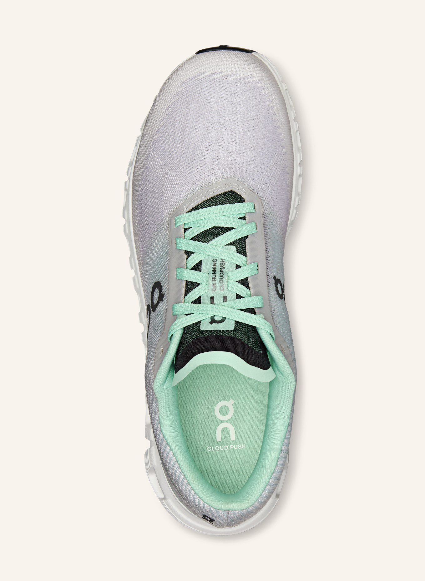 On Sneaker CLOUD 6 PUSH: WEISS / HELLGRÜN / SCHWARZ