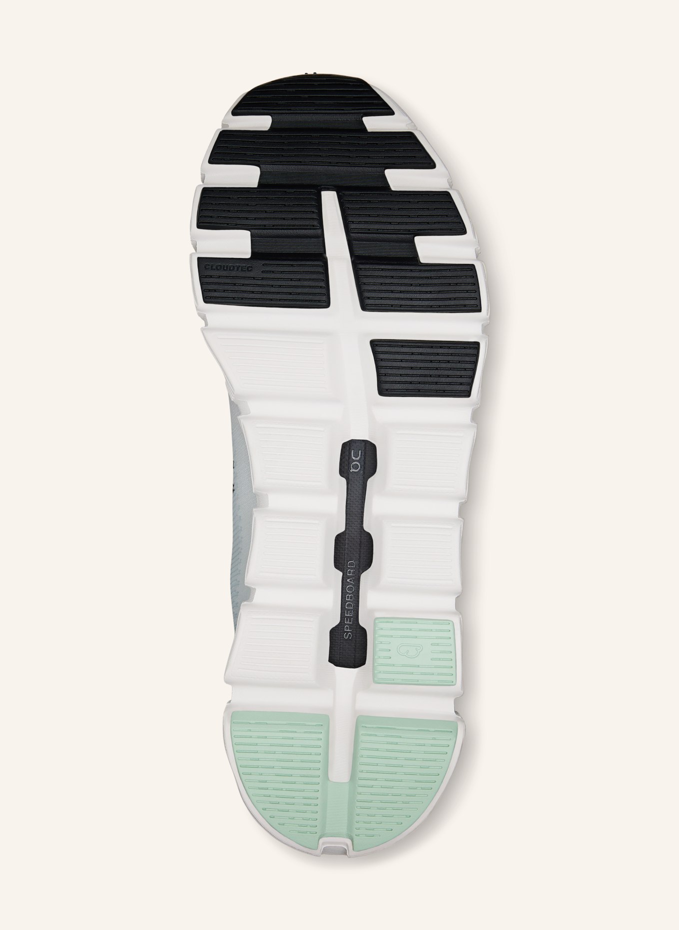 On Sneaker CLOUD 6 PUSH: WEISS / HELLGRÜN / SCHWARZ