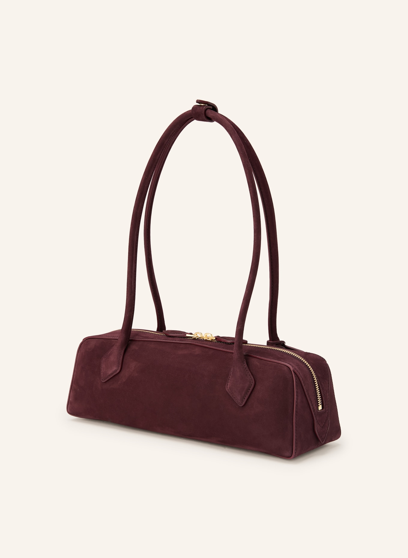 ALAÏA Schoudertas LE TECKEL MEDIUM: MARRON FONCÉ / GOUD